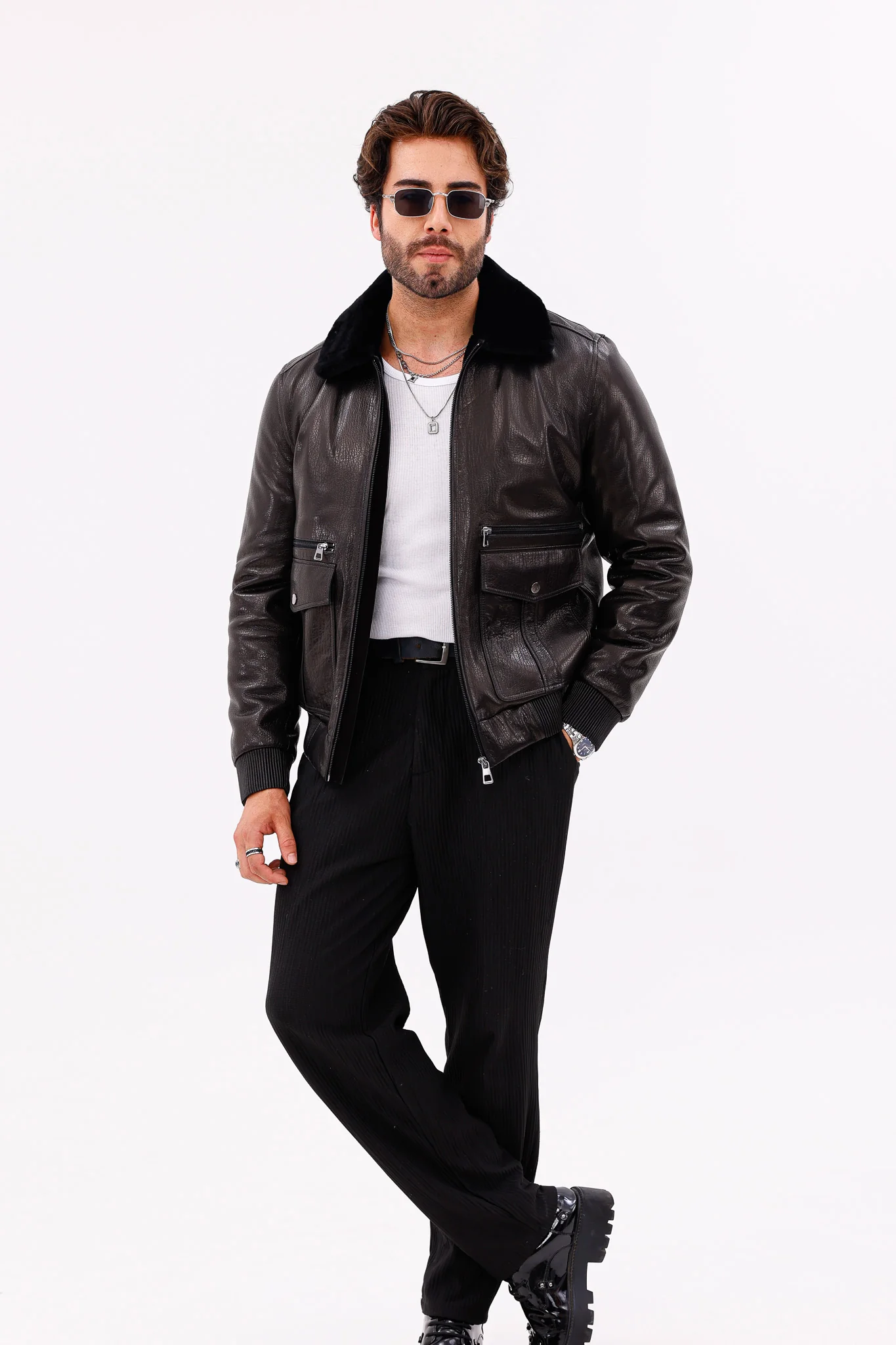 The Ardent Black Lambskin Men Leather Jacket - Image 2