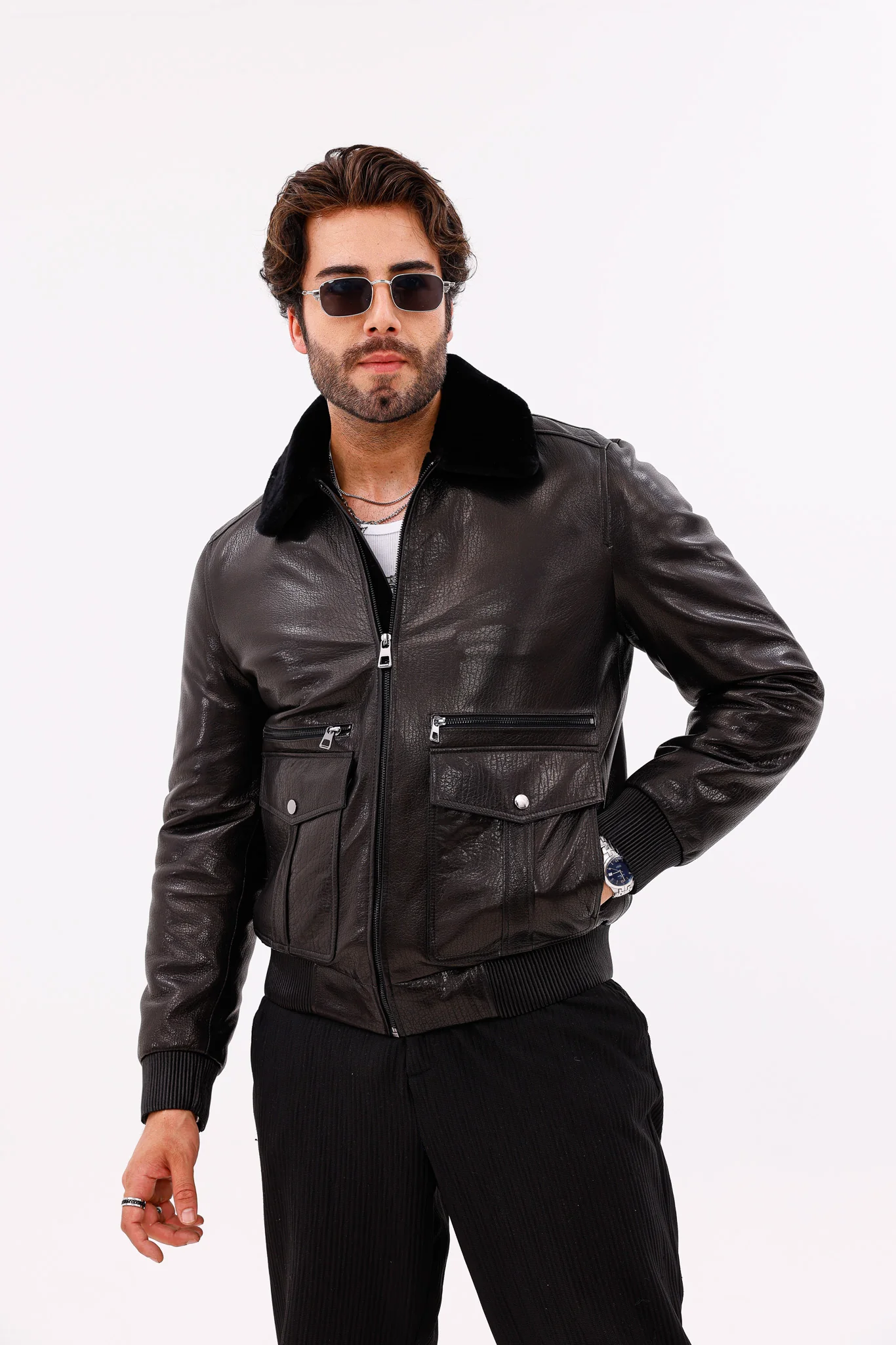 The Ardent Black Lambskin Men Leather Jacket - Image 9