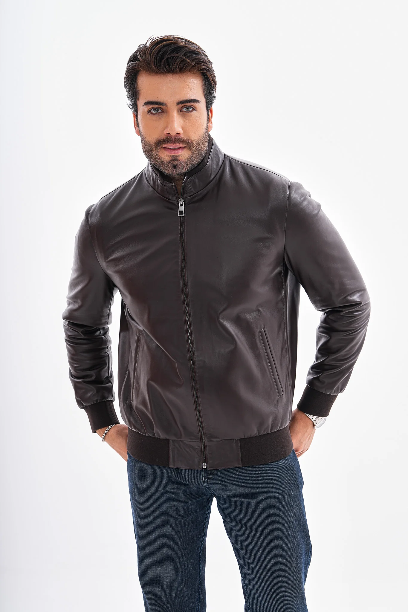 The Ardent Dark Brown Lambskin Men Leather Jacket - Image 6
