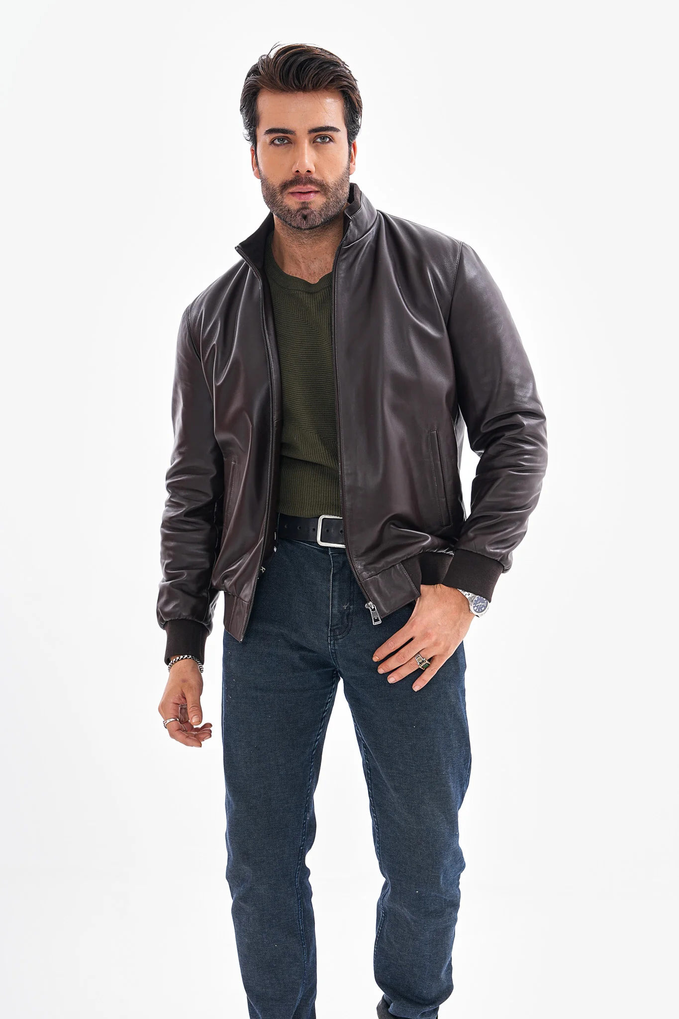 The Ardent Dark Brown Lambskin Men Leather Jacket - Image 7