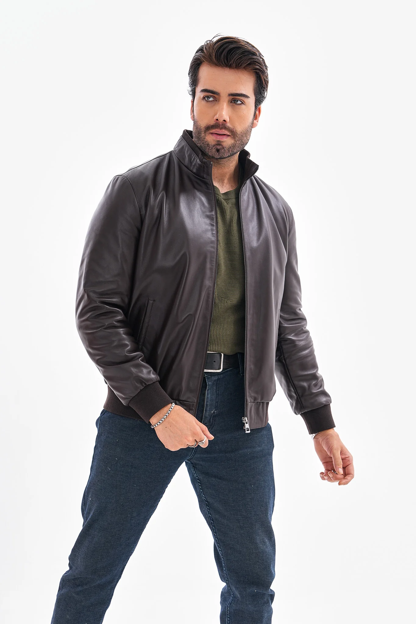 The Ardent Dark Brown Lambskin Men Leather Jacket - Image 8