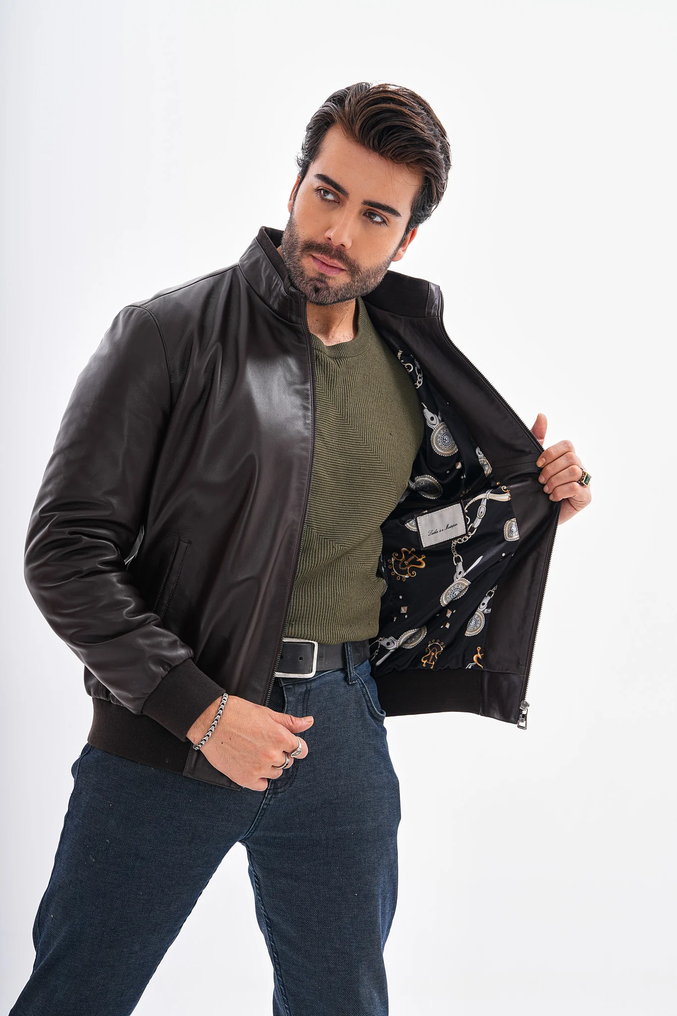 The Ardent Dark Brown Lambskin Men Leather Jacket - Image 9