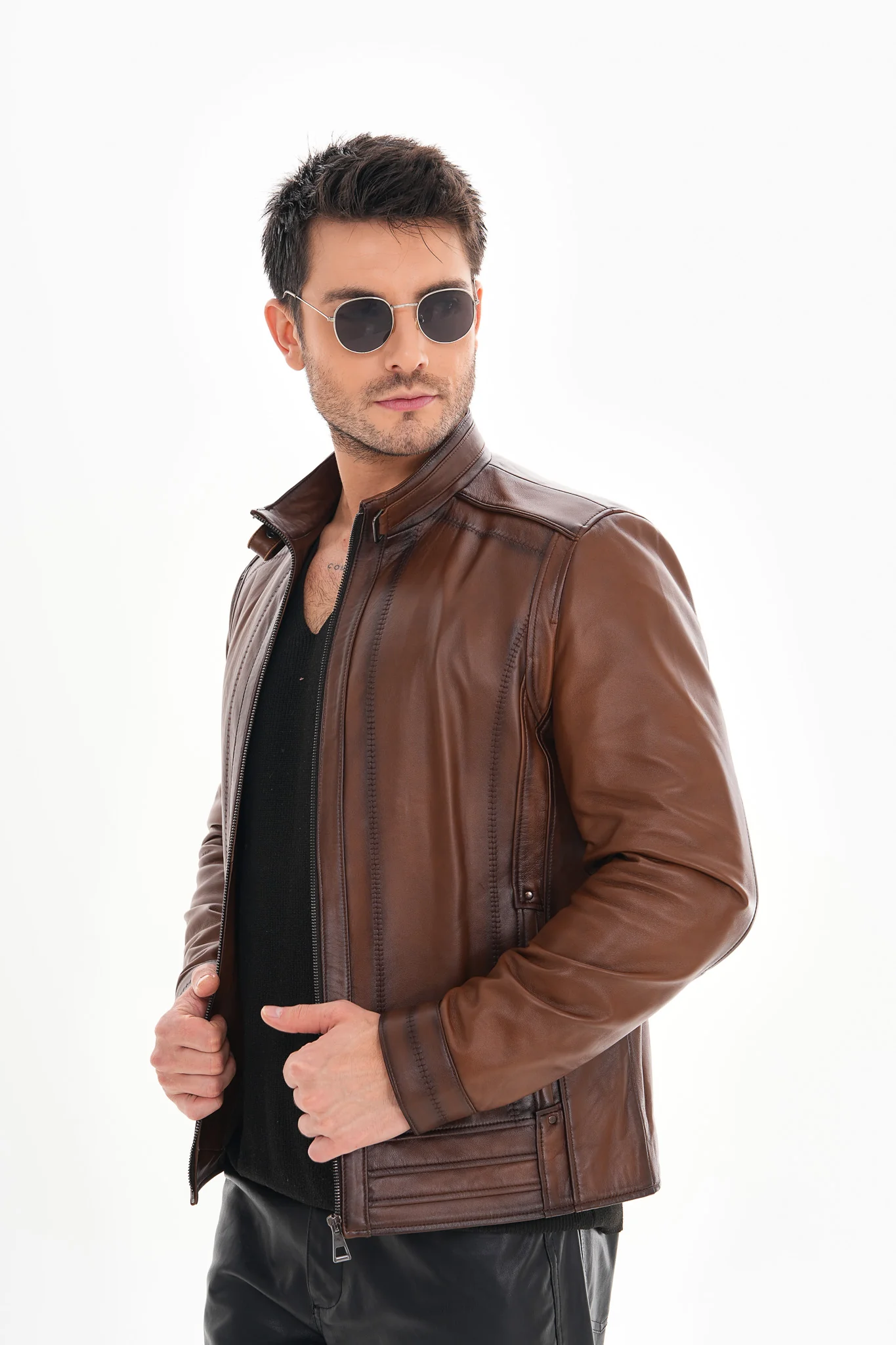 The Arezzo Brown Leather Men Jacket - Image 2