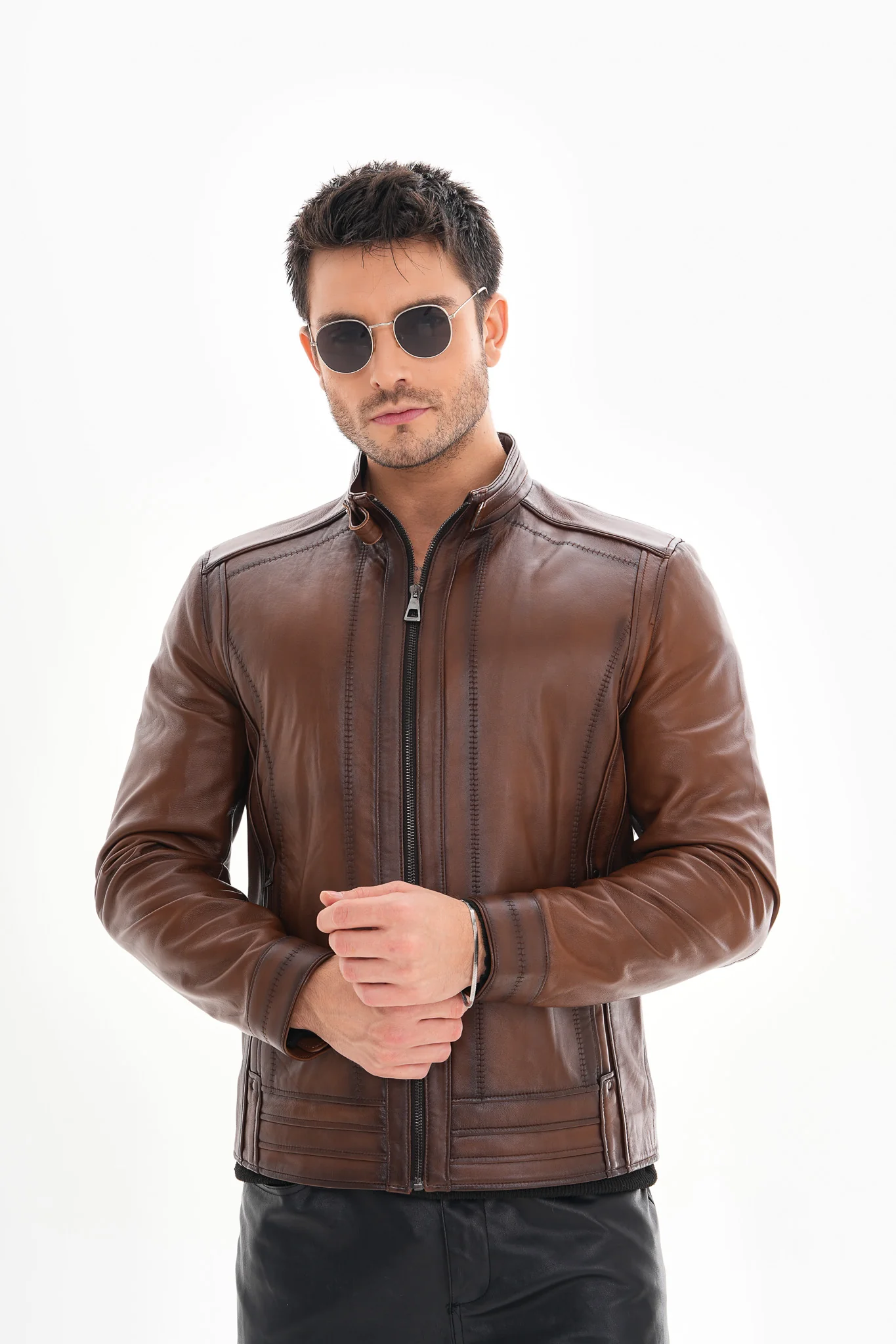 The Arezzo Brown Leather Men Jacket - Image 6
