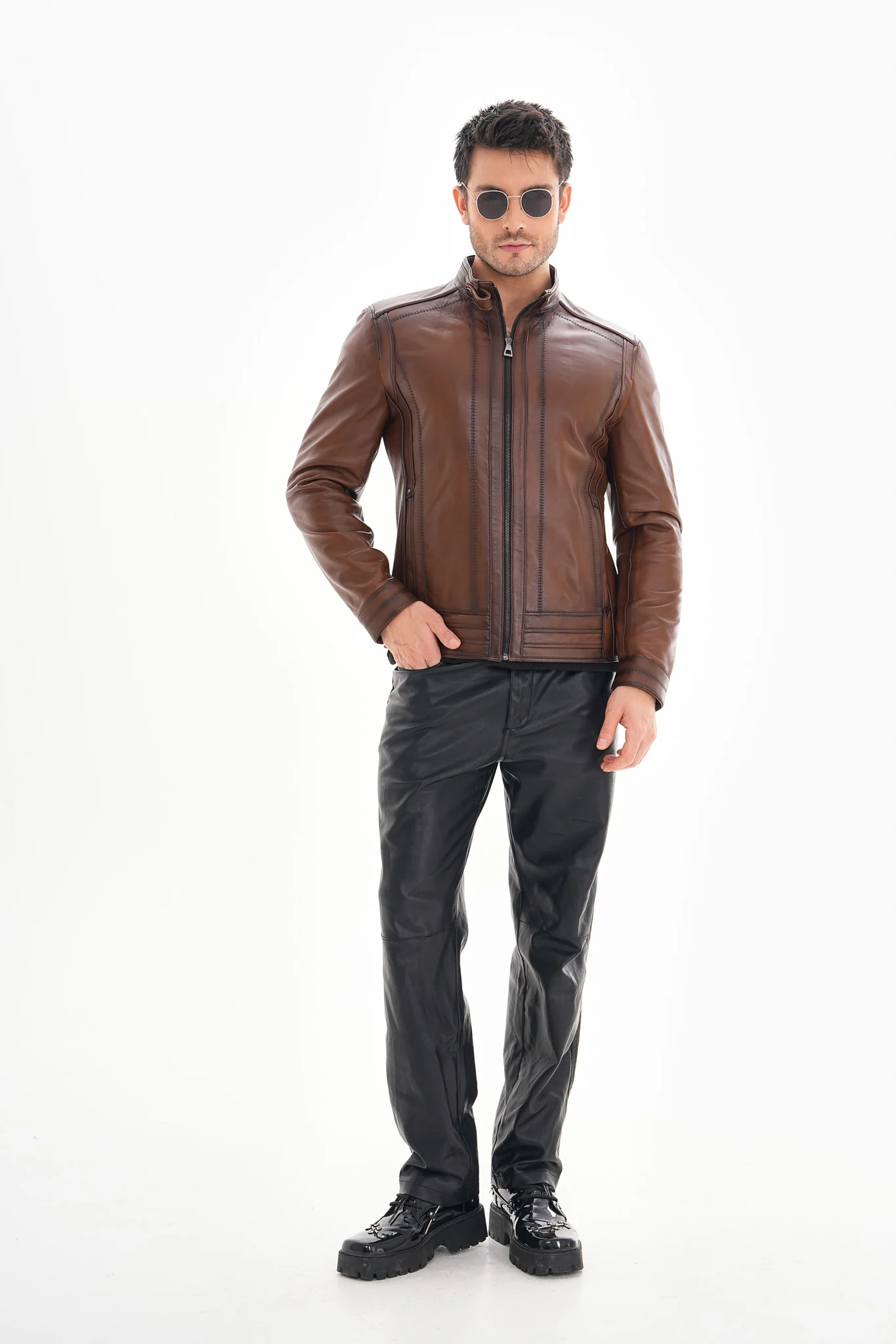 The Arezzo Brown Leather Men Jacket - Image 7
