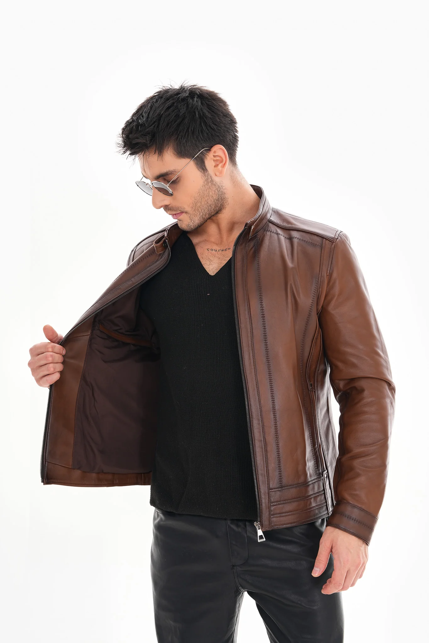 The Arezzo Brown Leather Men Jacket - Image 9