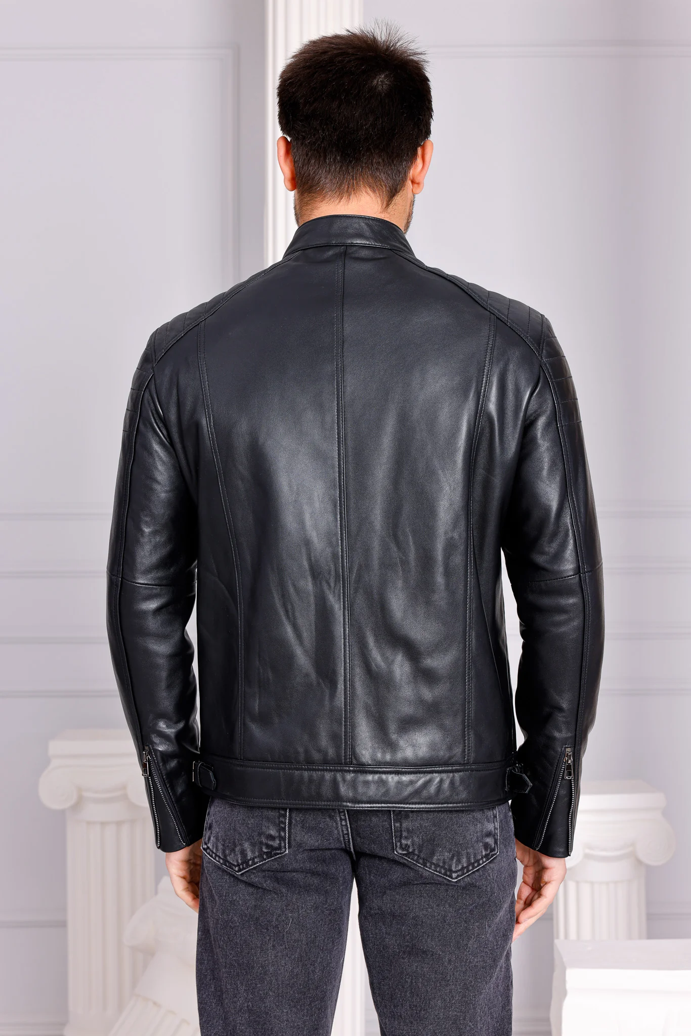 The Argento Black Leather Jacket - Image 4