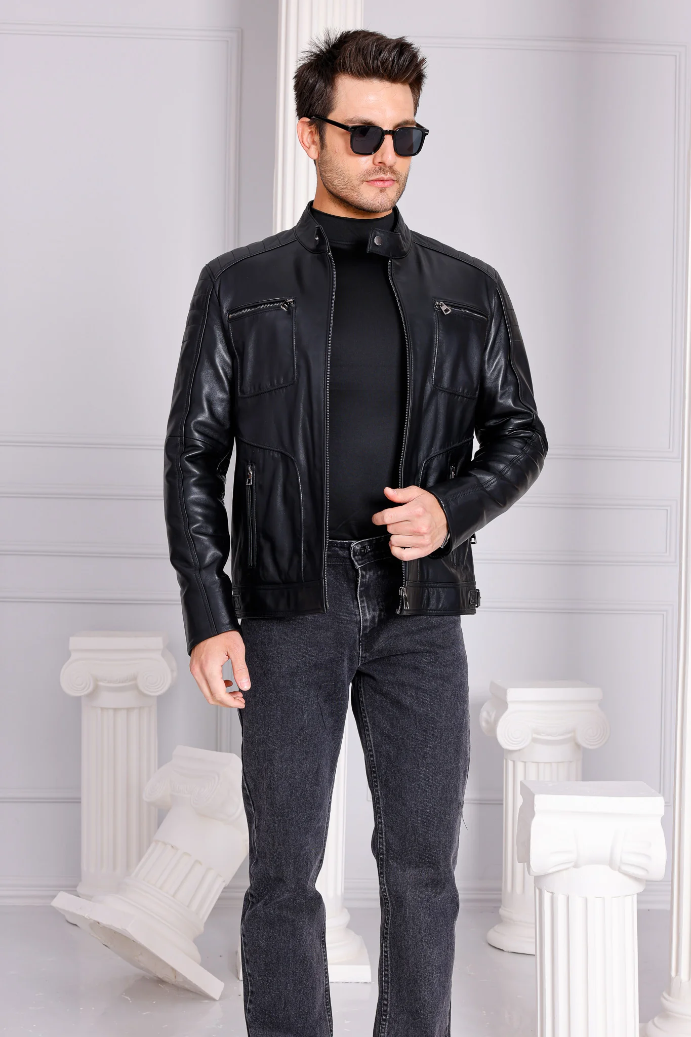 The Argento Black Leather Jacket - Image 5