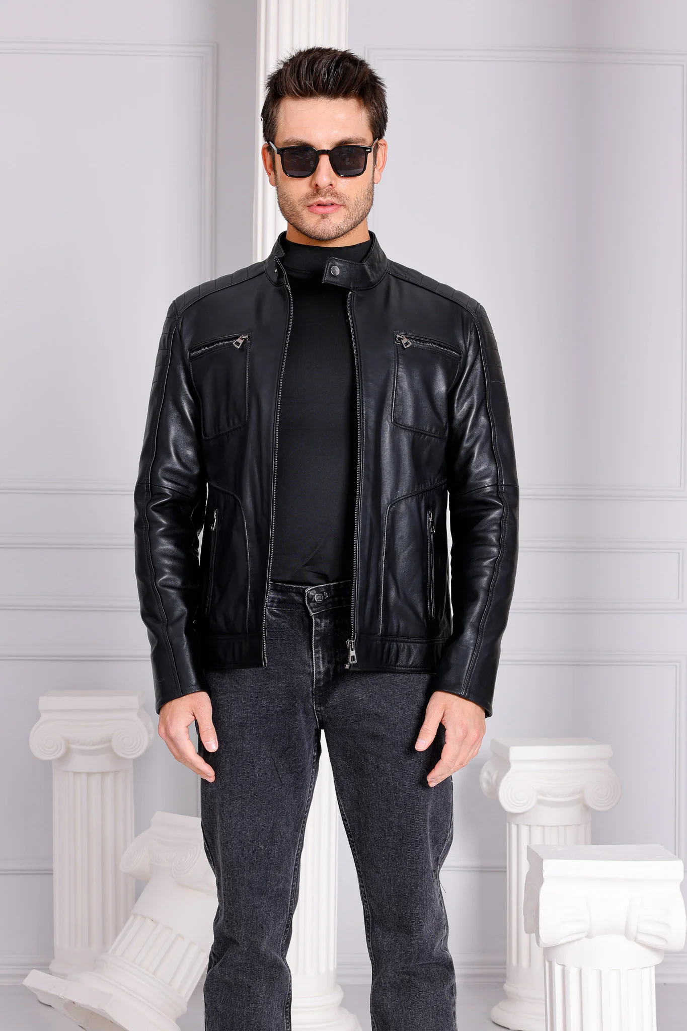 The Argento Black Leather Jacket - Image 7