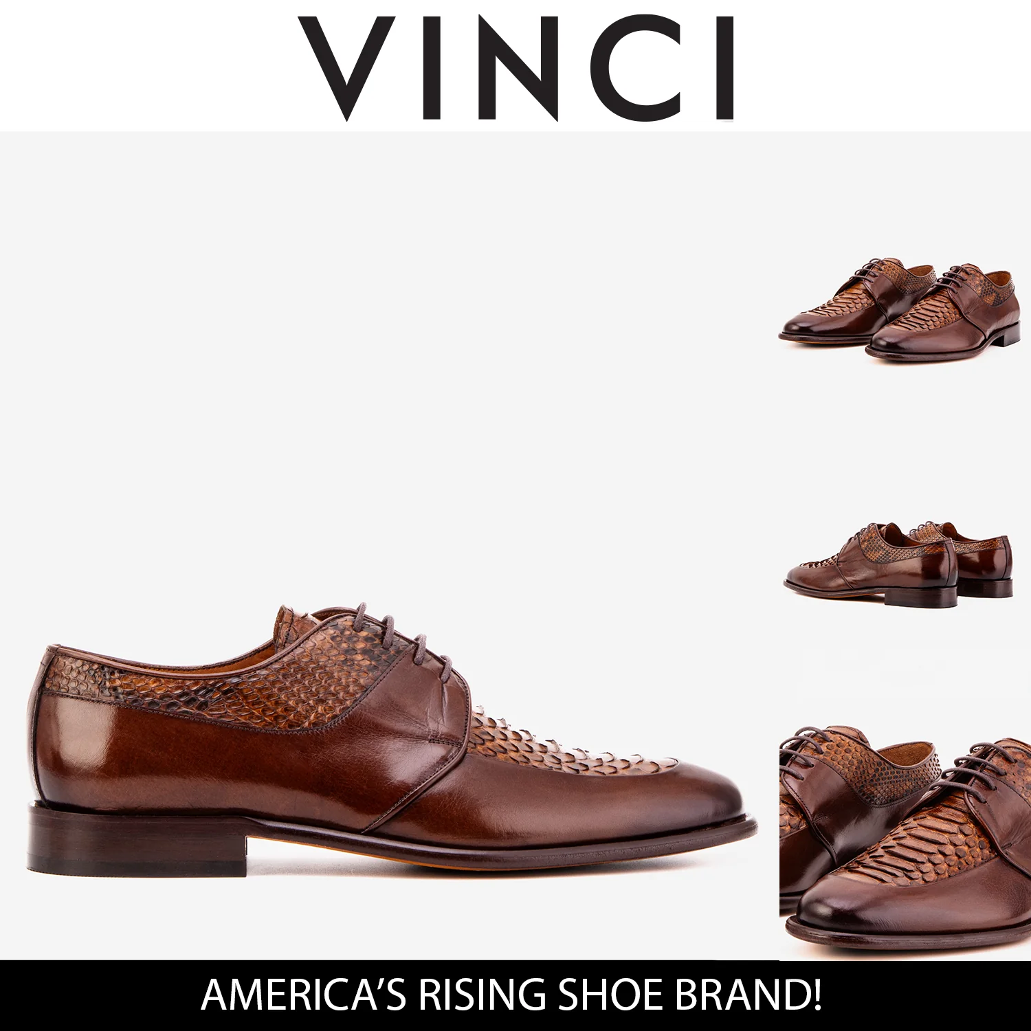 The Arven Tan Python Leather Men Shoe - Image 8