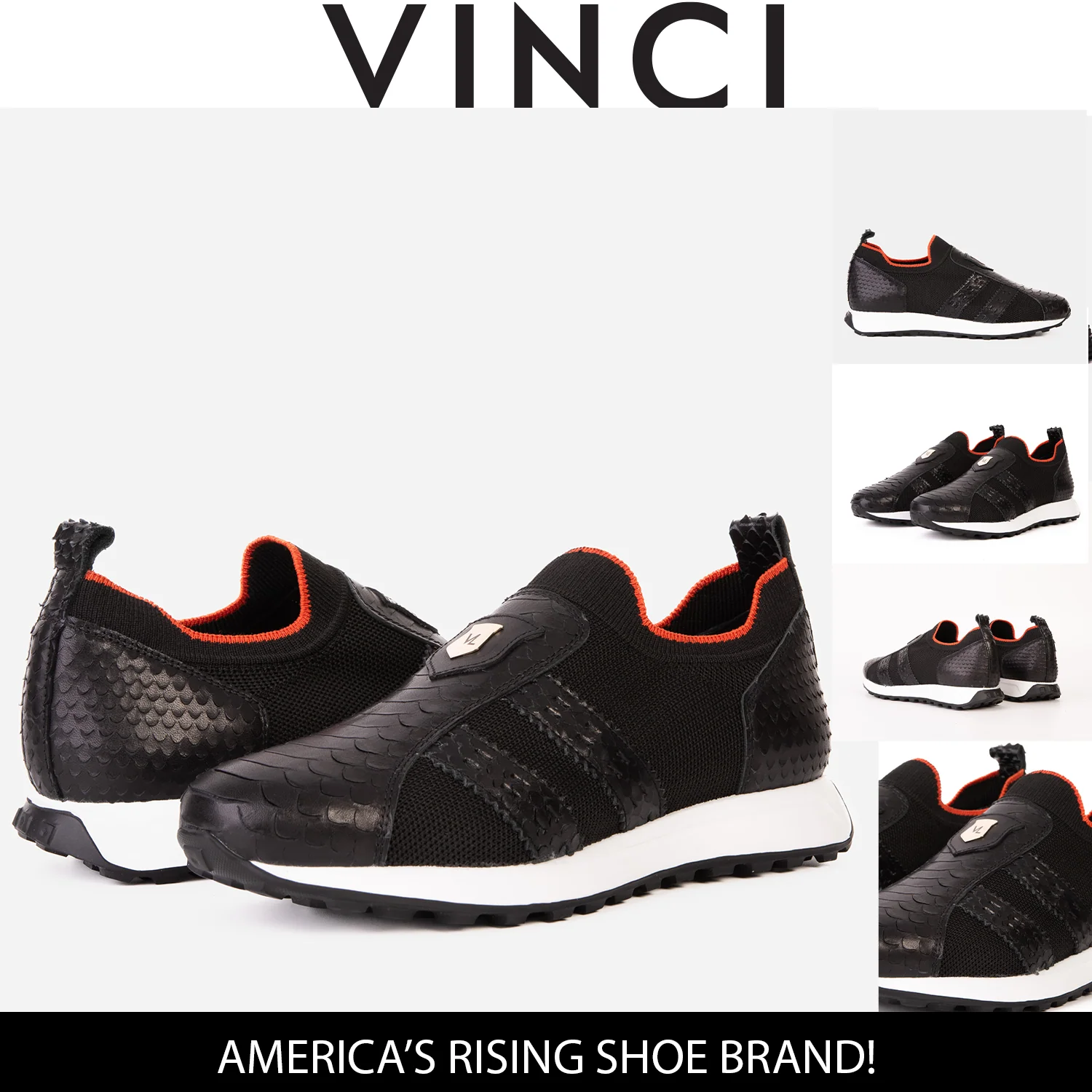 The Aslan Black Knitted & Leather Men Sneaker - Image 10