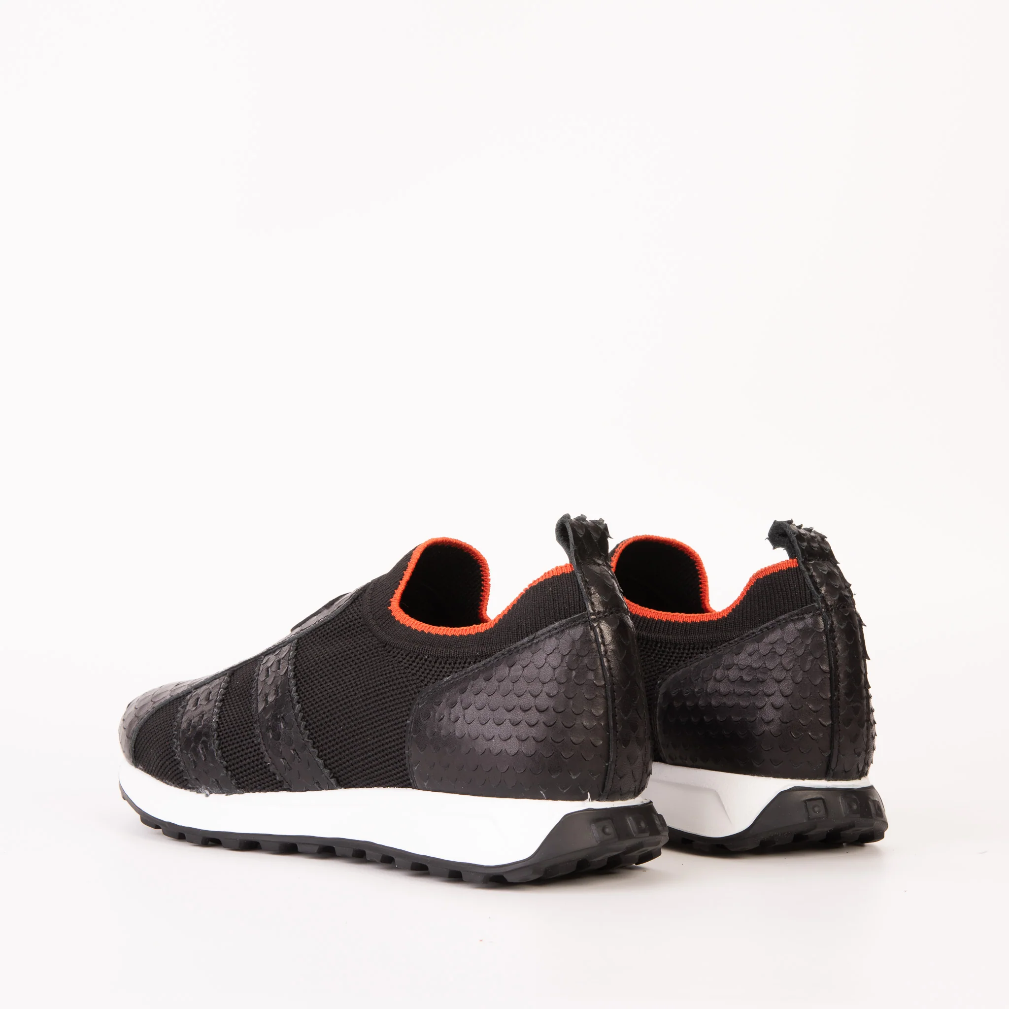 The Aslan Black Knitted & Leather Men Sneaker - Image 5
