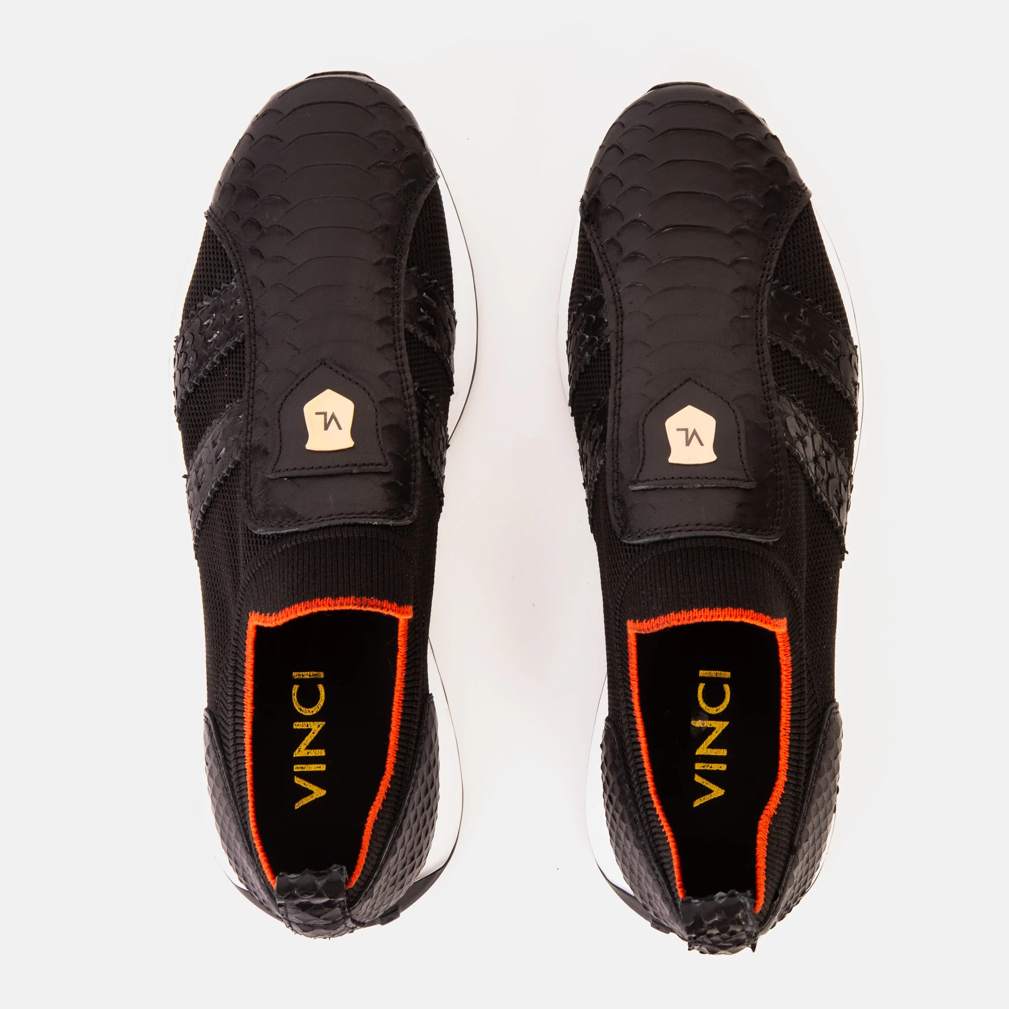The Aslan Black Knitted & Leather Men Sneaker - Image 6