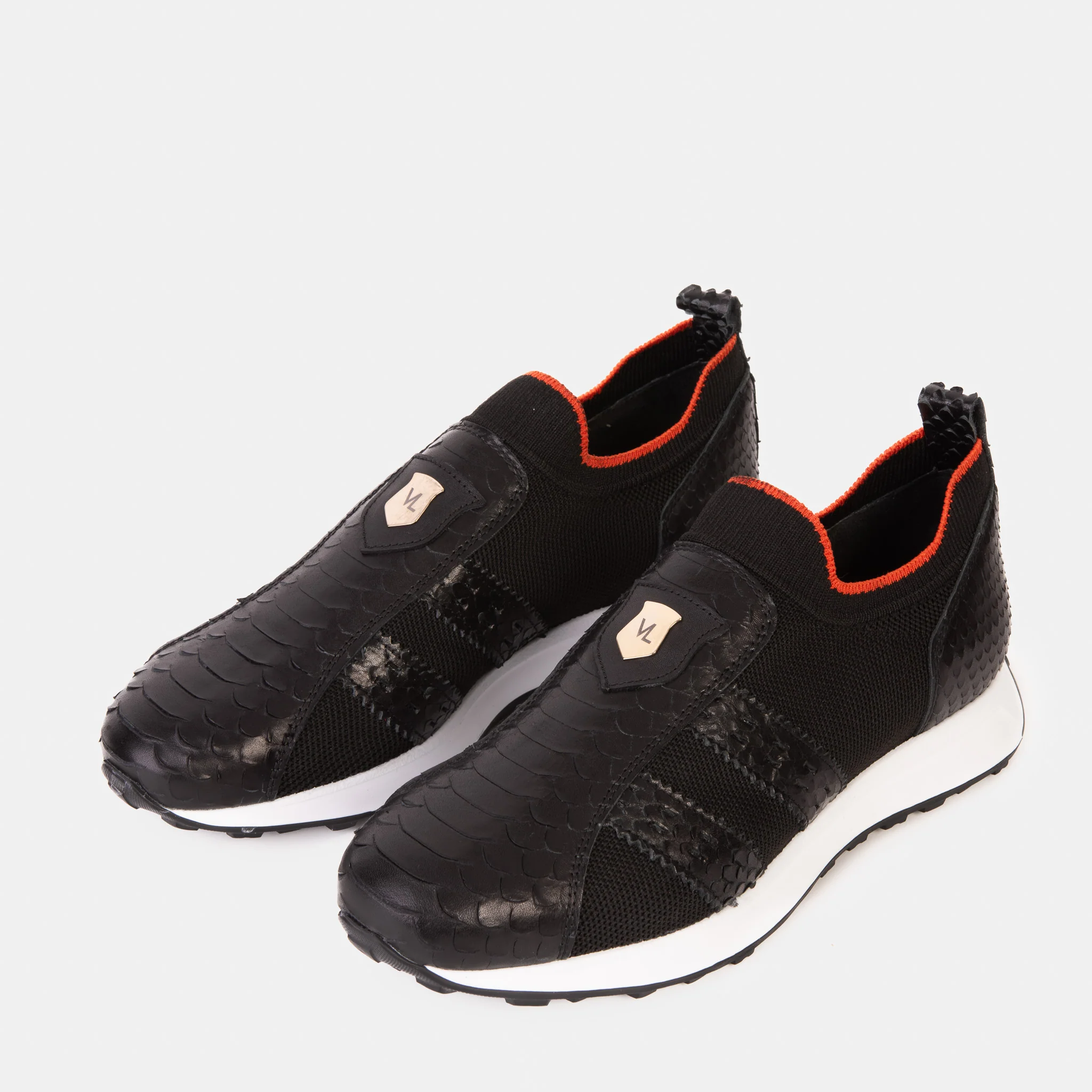 The Aslan Black Knitted & Leather Men Sneaker - Image 9