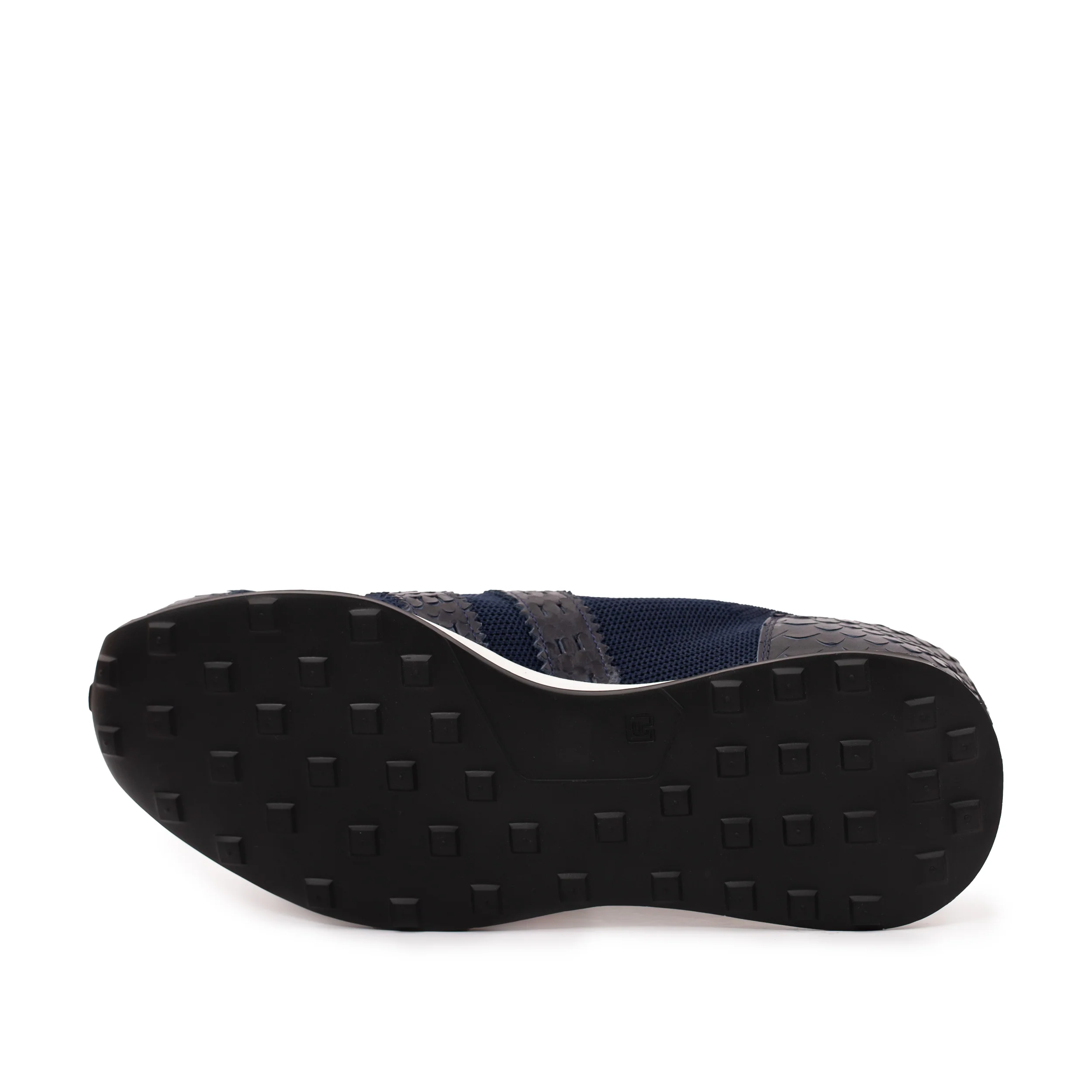 The Aslan Navy Knitted & Leather Men Sneaker - Image 6