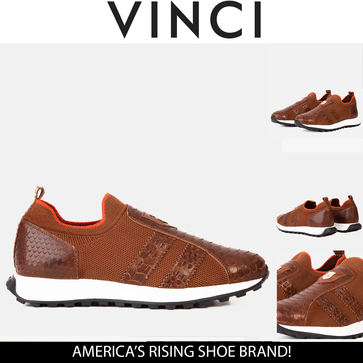 The Aslan Tan Knitted & Leather Men Sneaker - Image 10