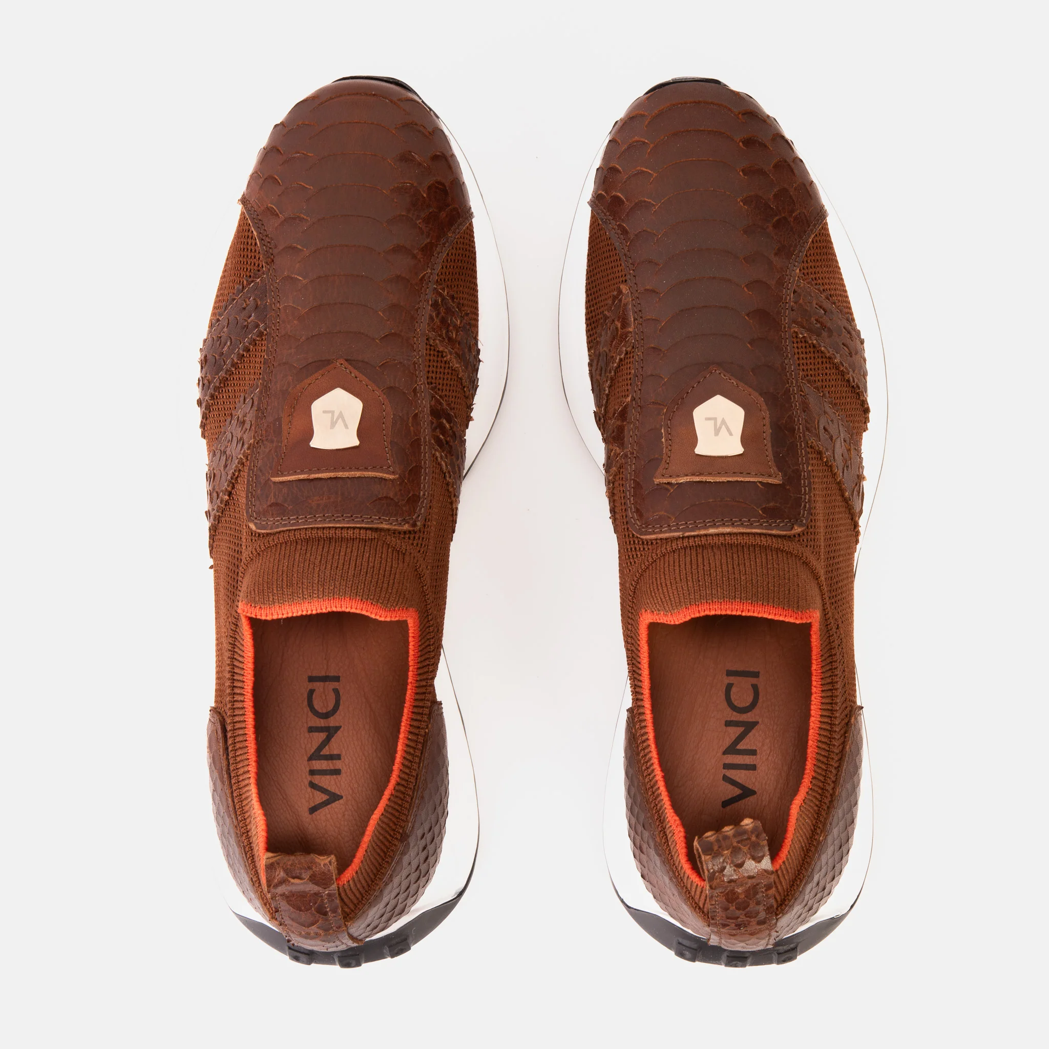 The Aslan Tan Knitted & Leather Men Sneaker - Image 9