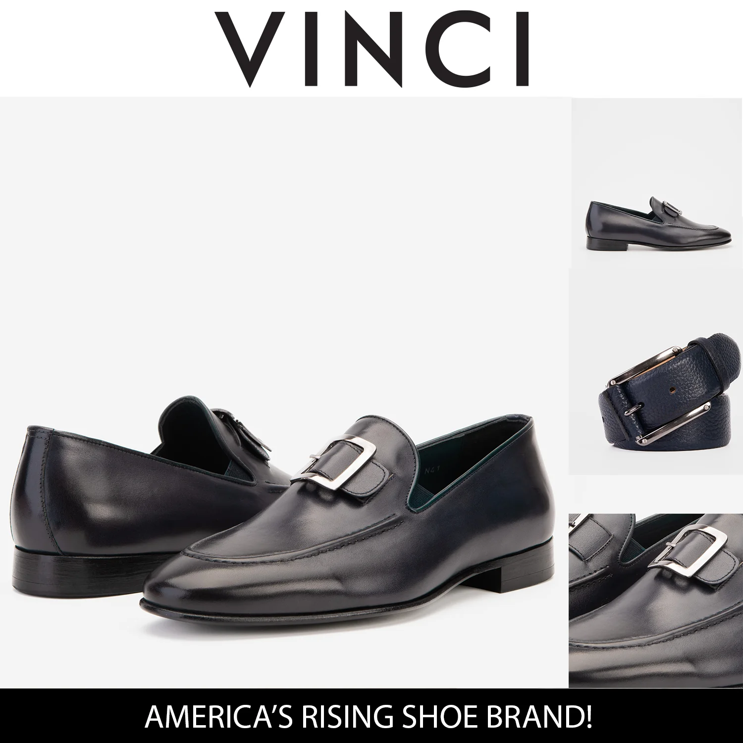 The Astoria Navy Buffalo Leather Men’s Loafer - Image 6