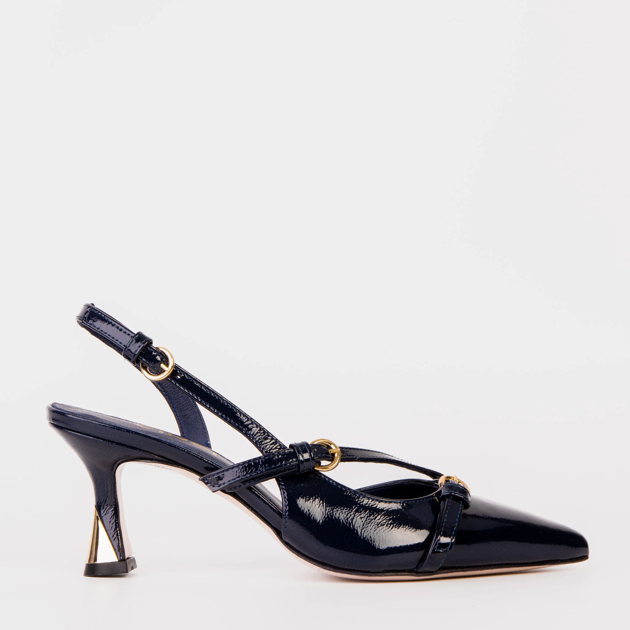 The Atlantic Navy Blue Leather Slingback Women Sandal - Image 2