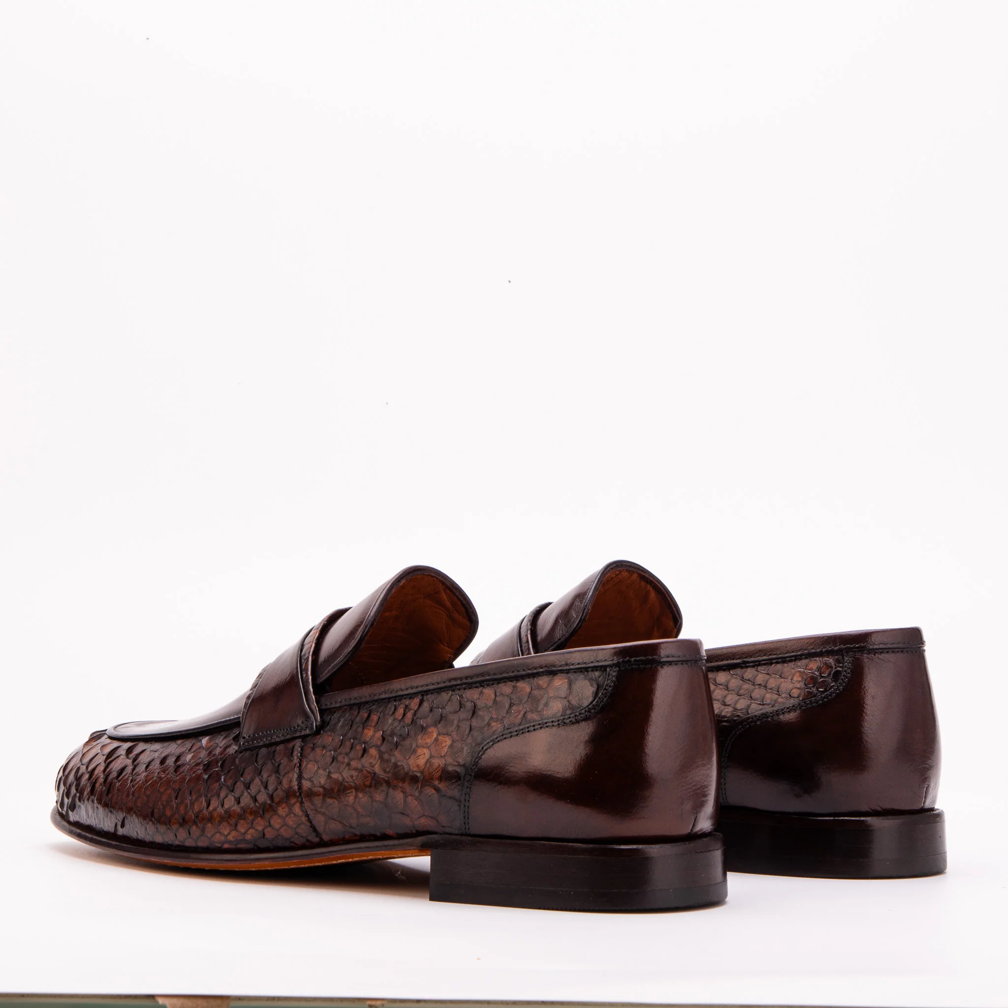 The Aurelio Python & Baby Buffalo Leather Penny Loafer - Image 4