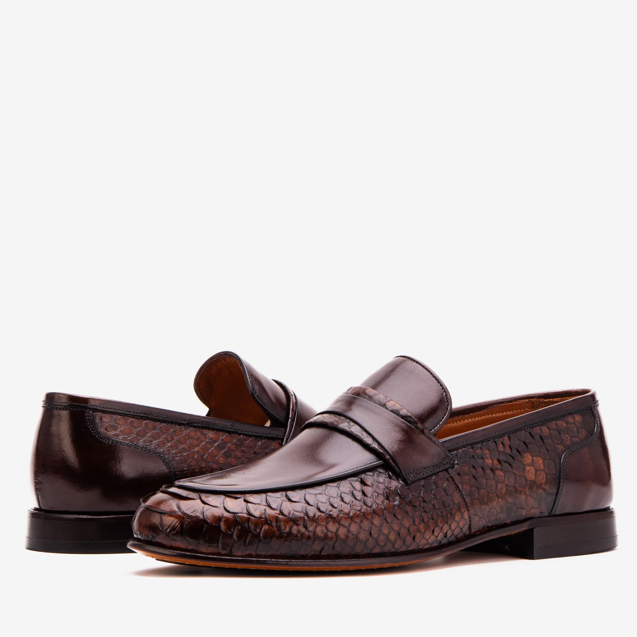 The Aurelio Python & Baby Buffalo Leather Penny Loafer - Image 7