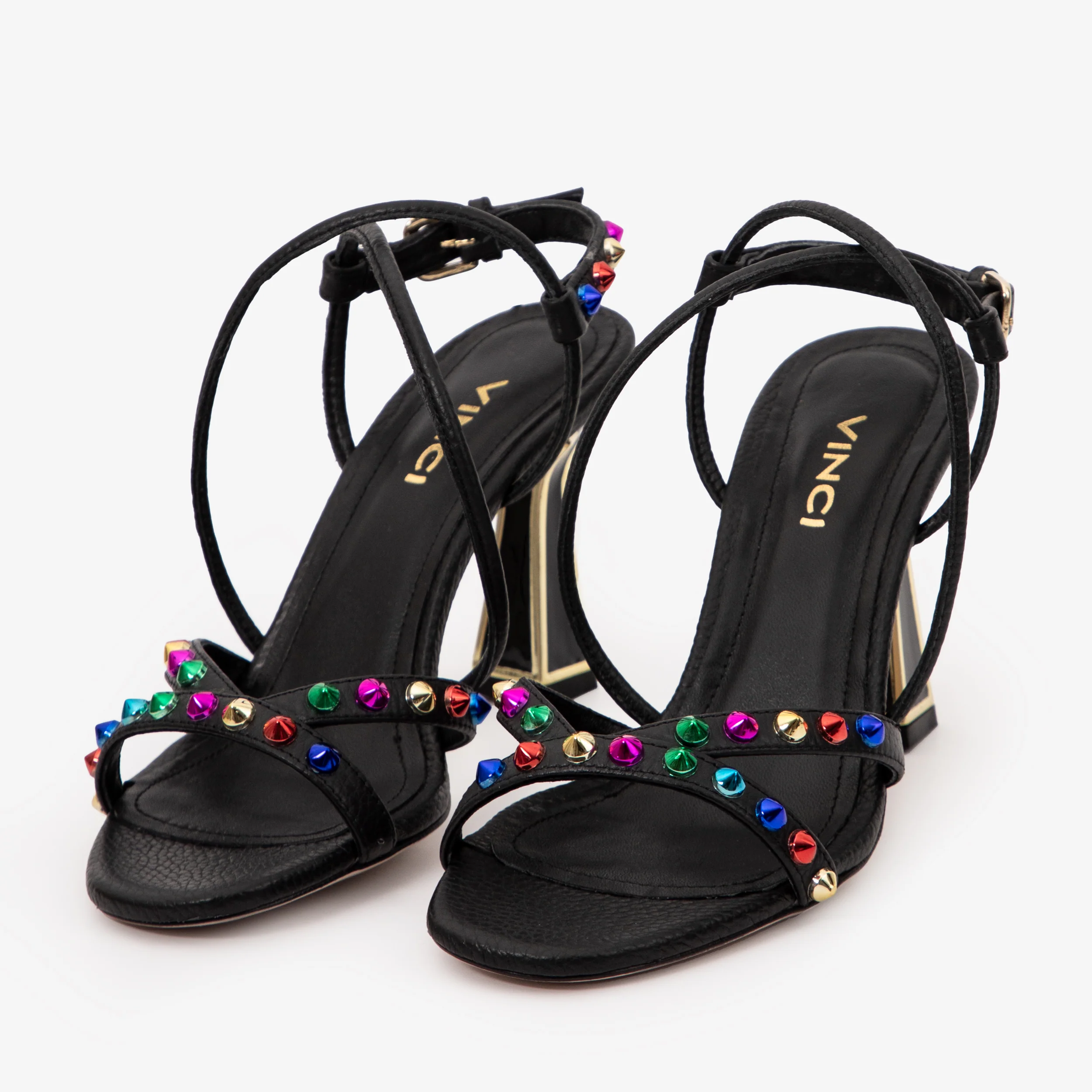 The Aurora Black Leather Strappy Women Sandal - Image 3