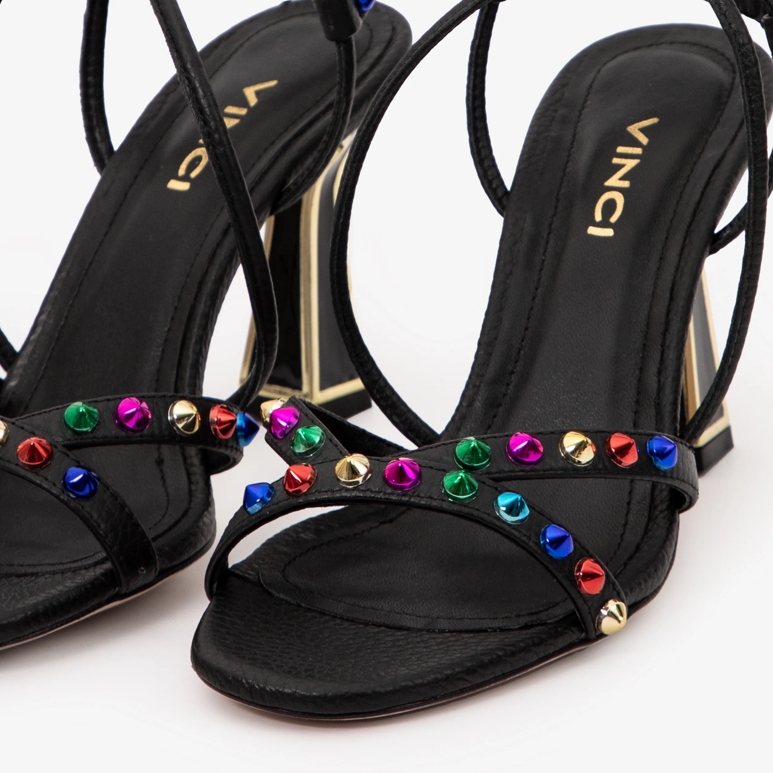 The Aurora Black Leather Strappy Women Sandal - Image 5