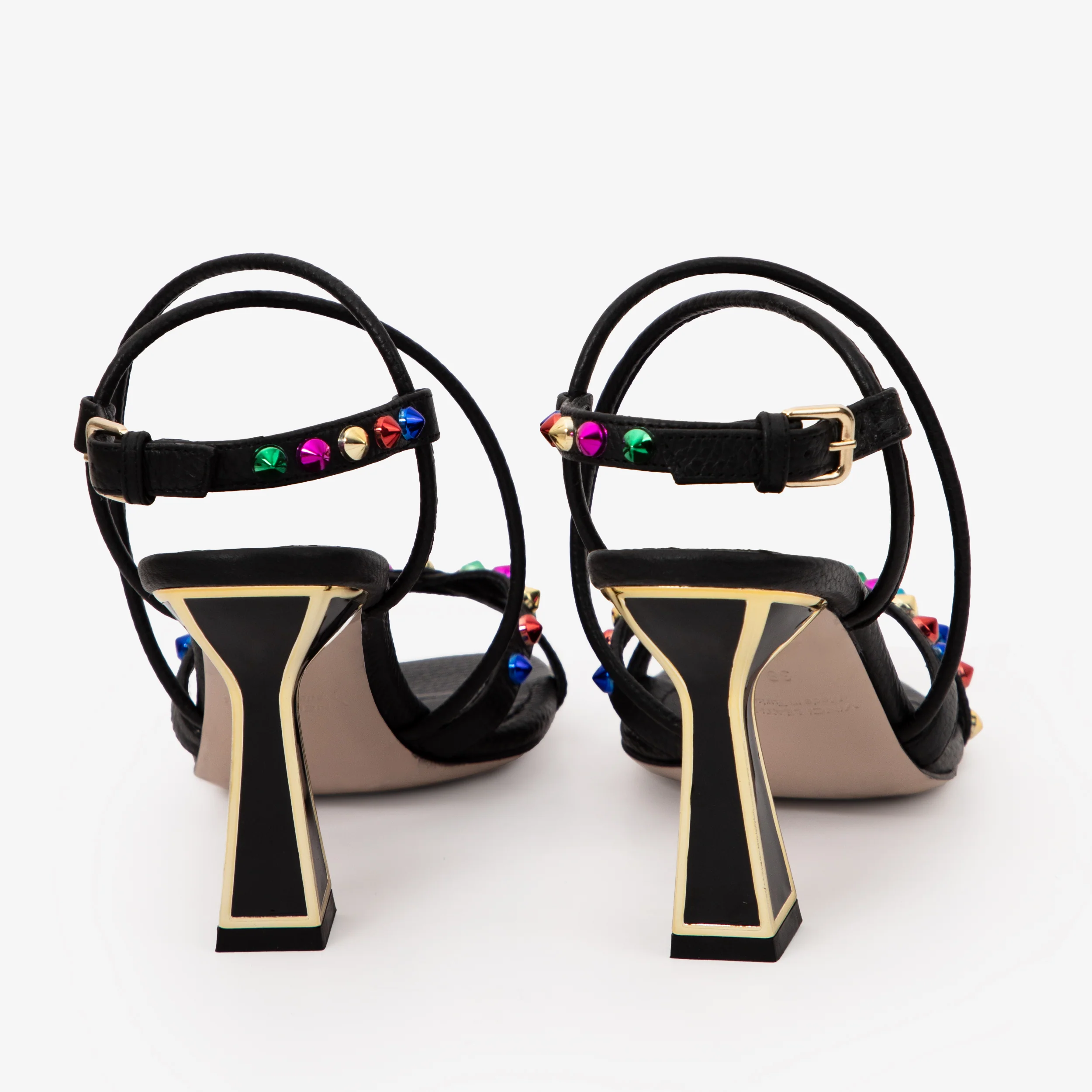 The Aurora Black Leather Strappy Women Sandal - Image 6