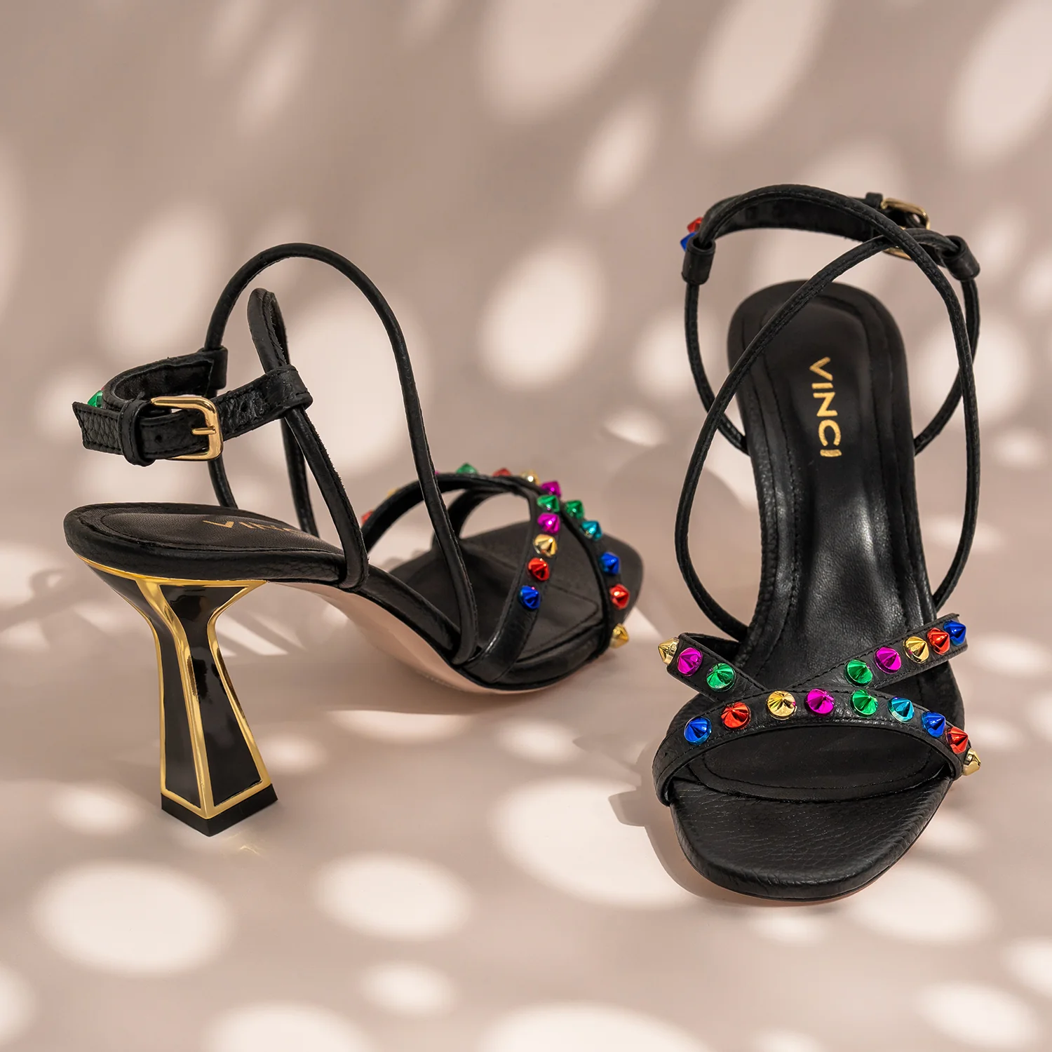 The Aurora Black Leather Strappy Women Sandal - Image 7