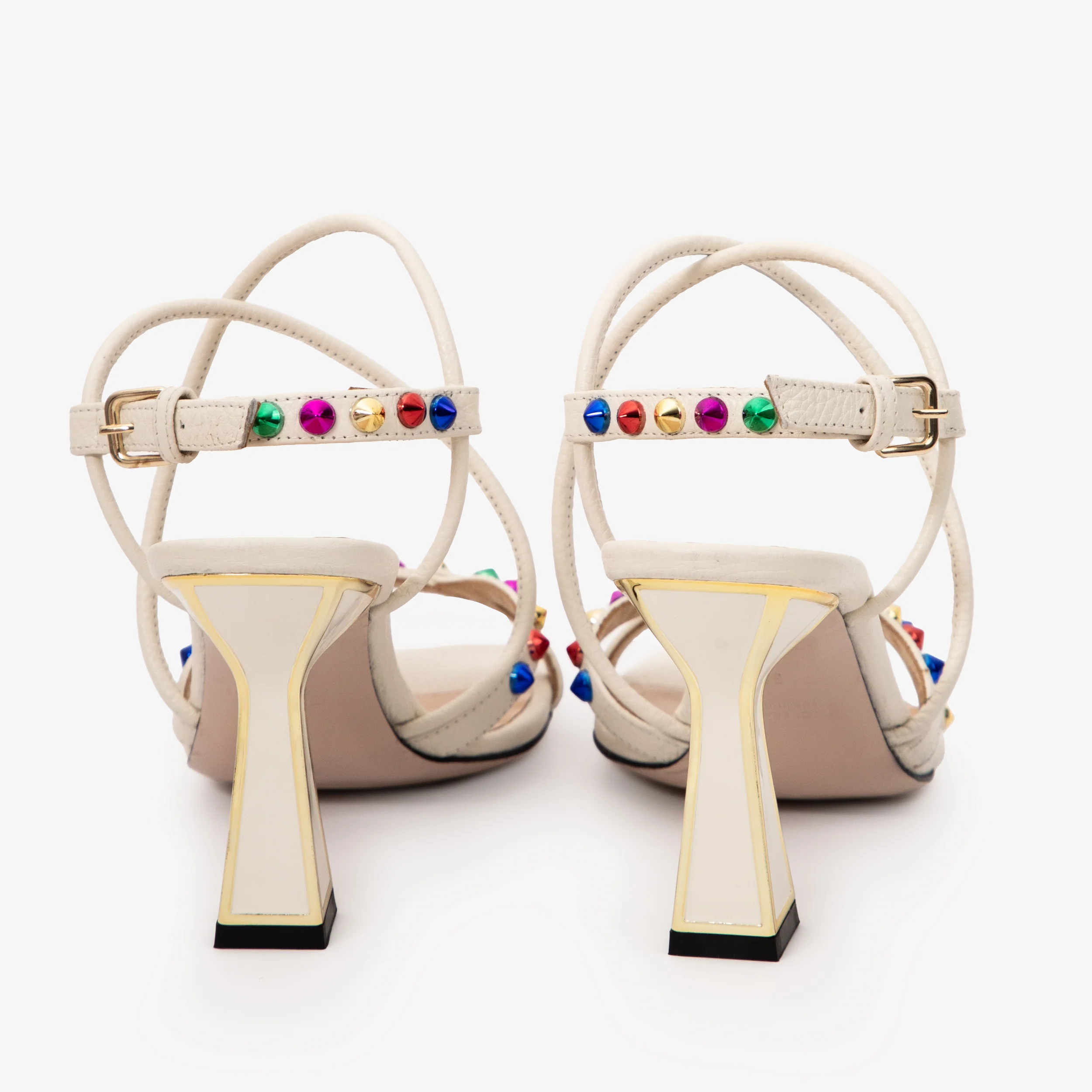 The Aurora Cream Leather Strappy Women Sandal - Image 3
