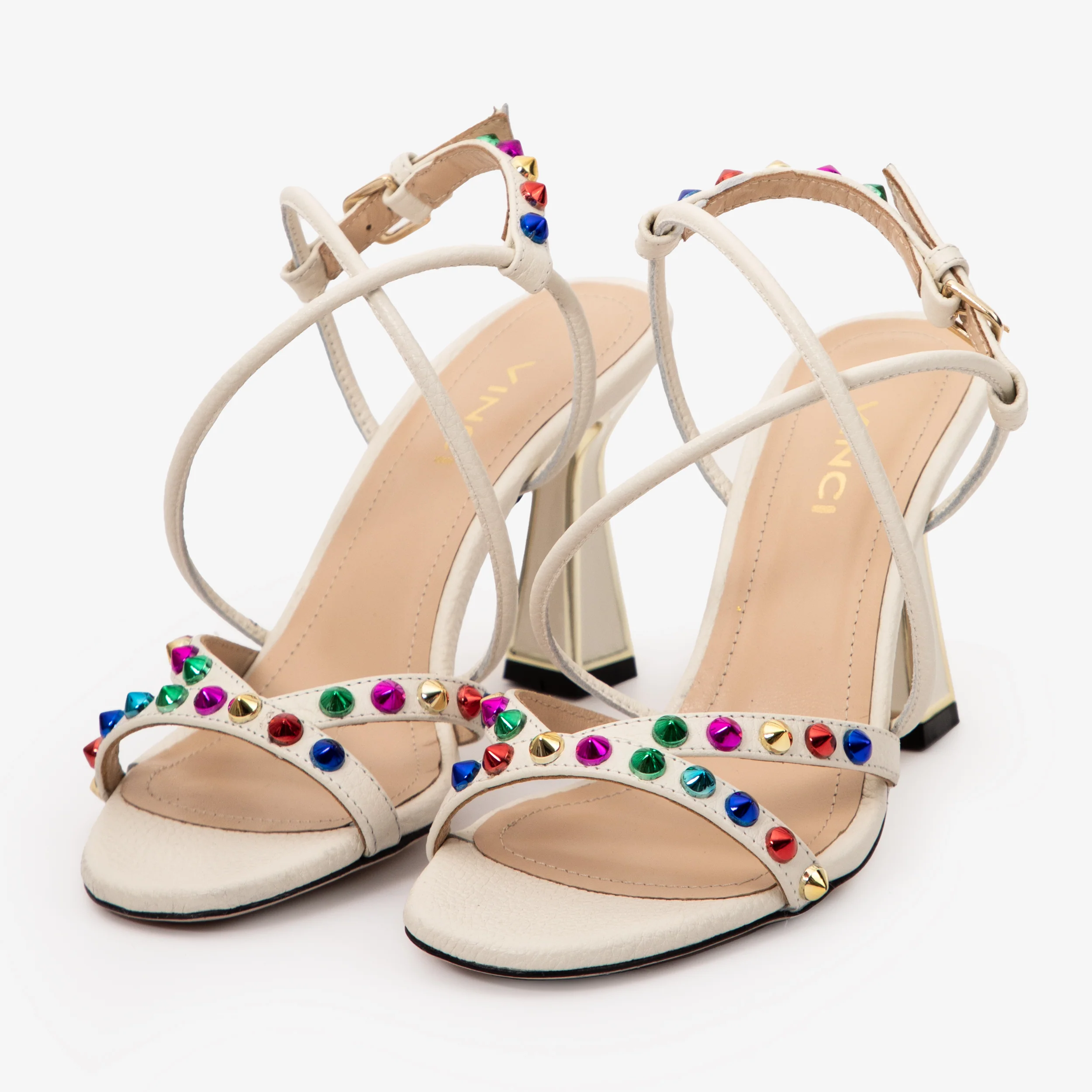 The Aurora Cream Leather Strappy Women Sandal - Image 4