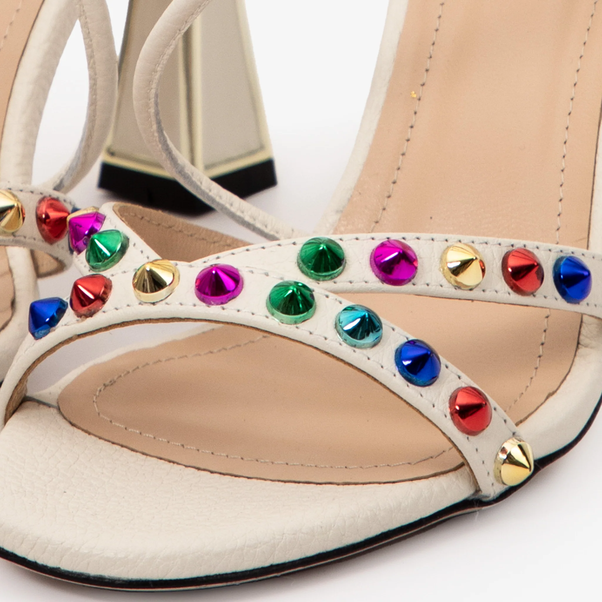 The Aurora Cream Leather Strappy Women Sandal - Image 7