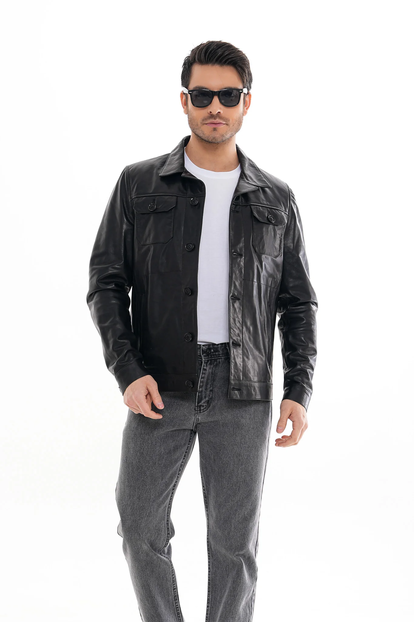 The Azzuro Black Leather Jacket - Image 2