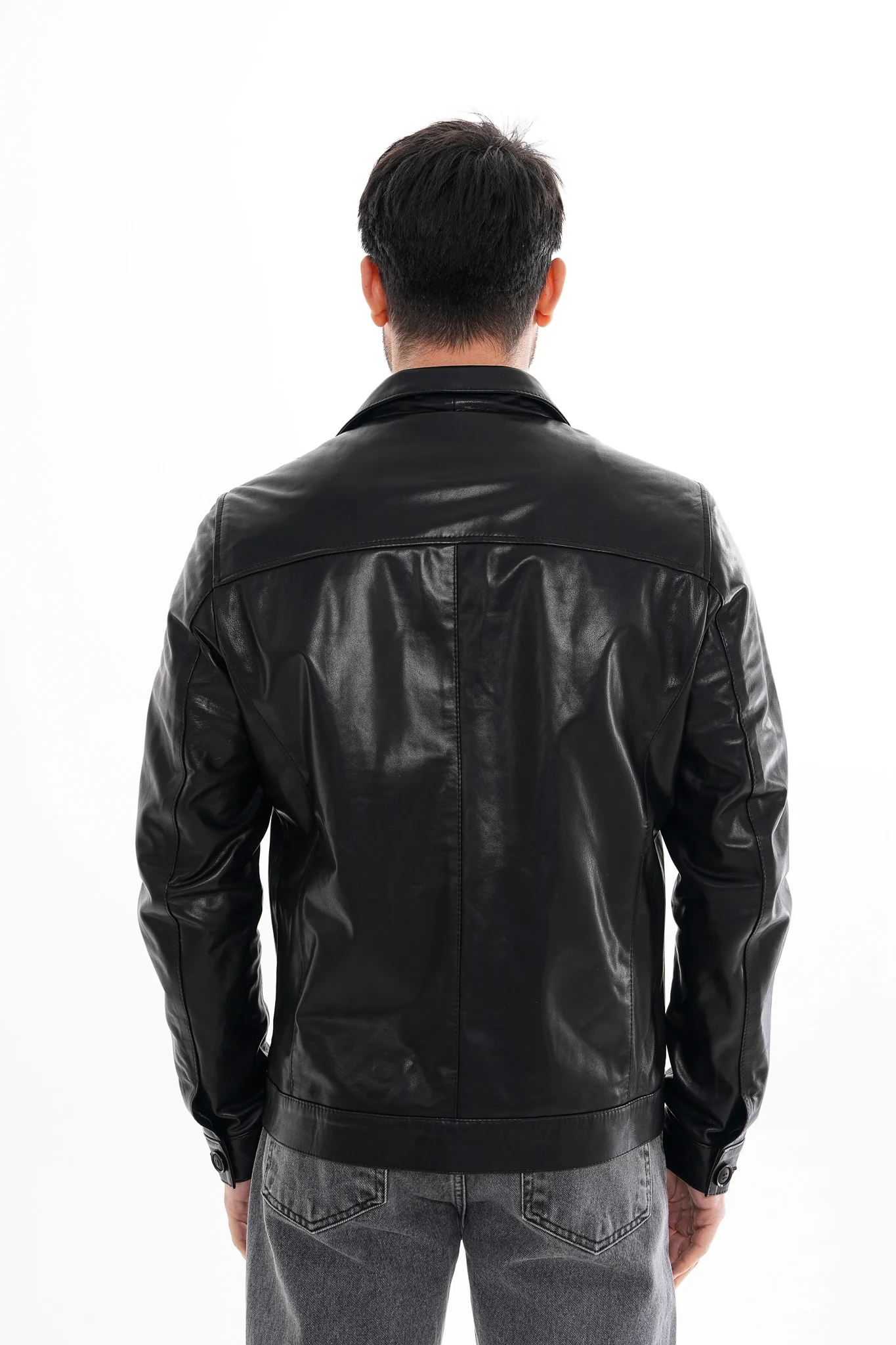 The Azzuro Black Leather Jacket - Image 3