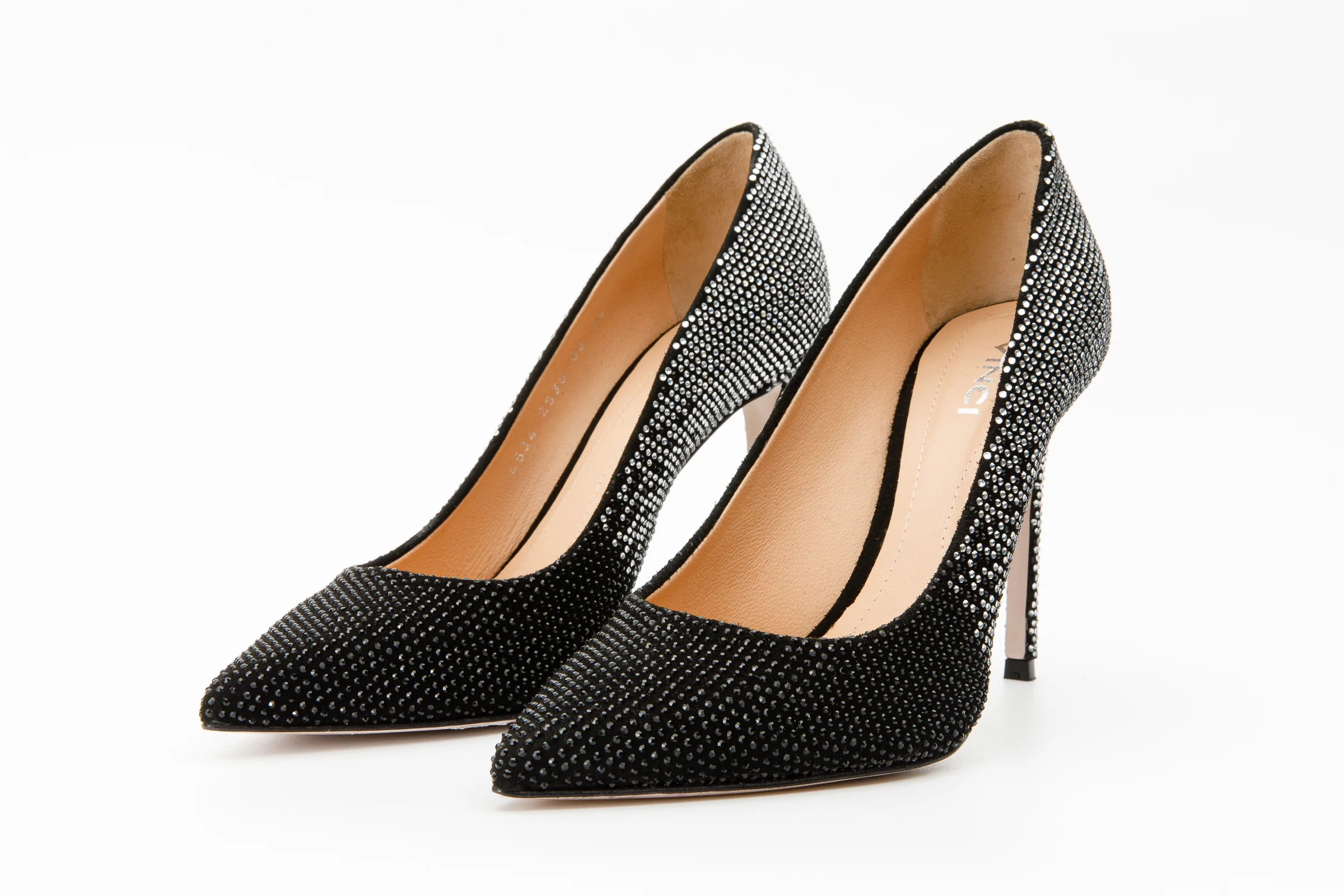 The Bago Black & Silver Glitter Leather Pump Women Shoe - Image 3