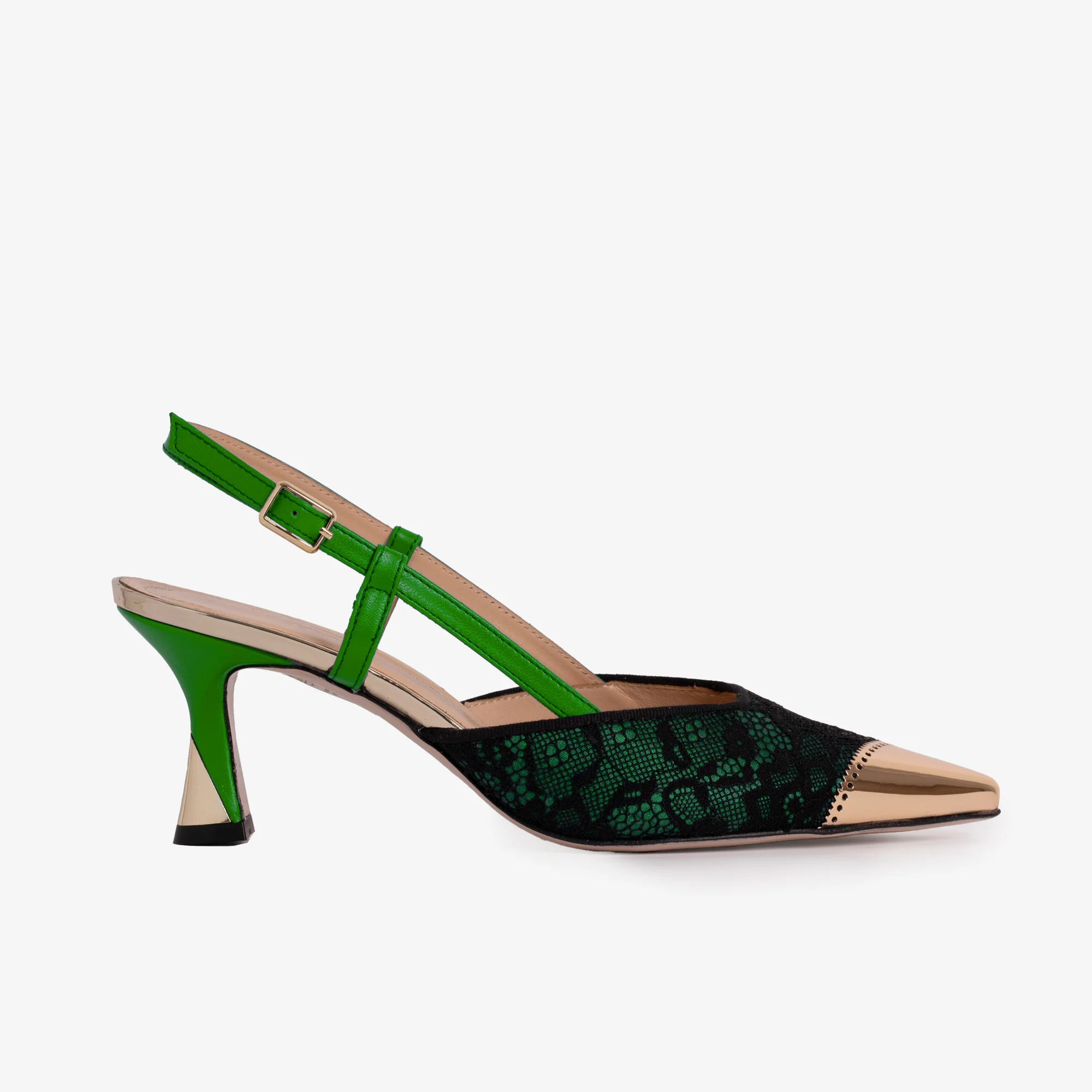 The Bali Green Leather Slingback Women Sandal - Image 2