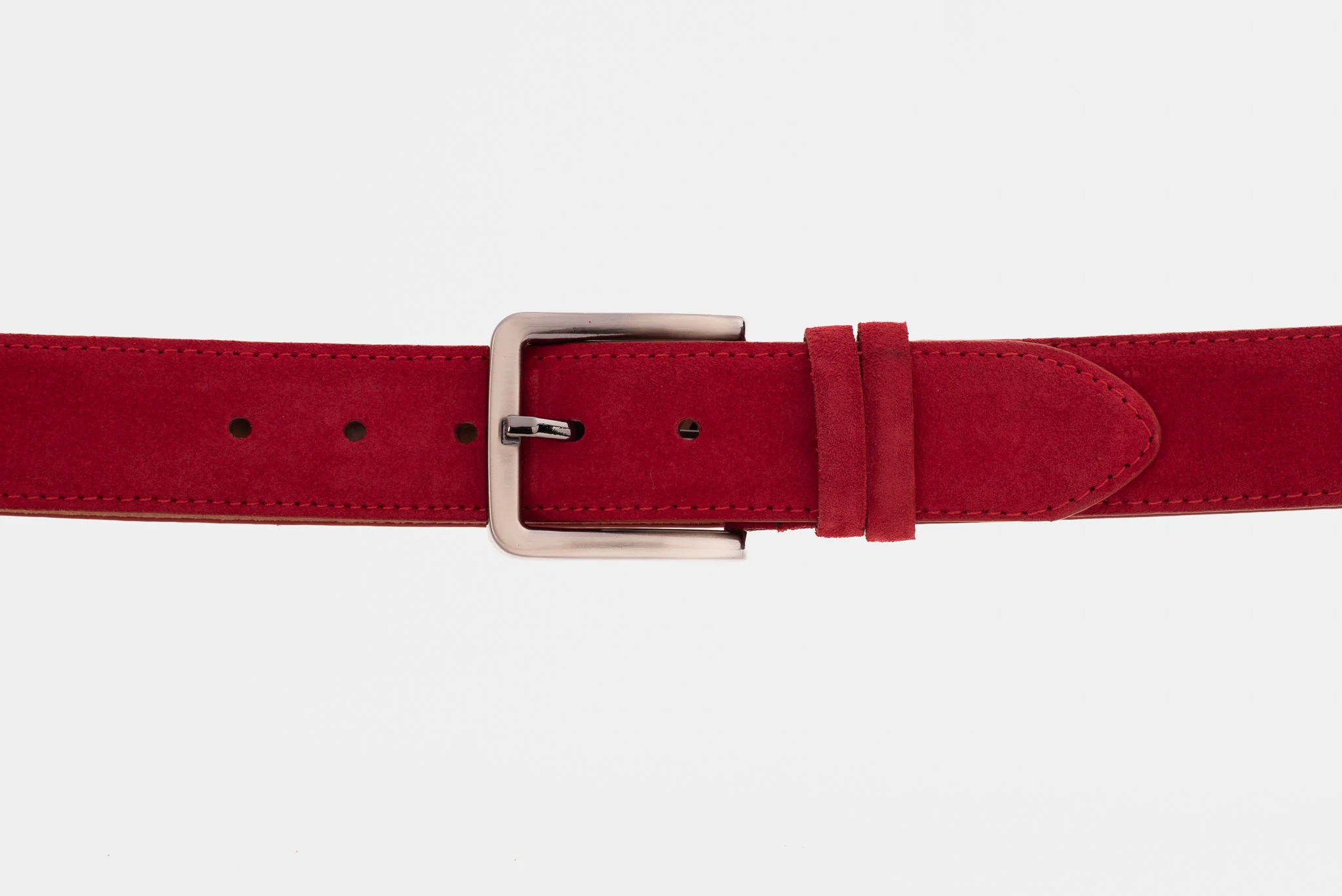 The Bari Red Suede Leather Belt - Image 2