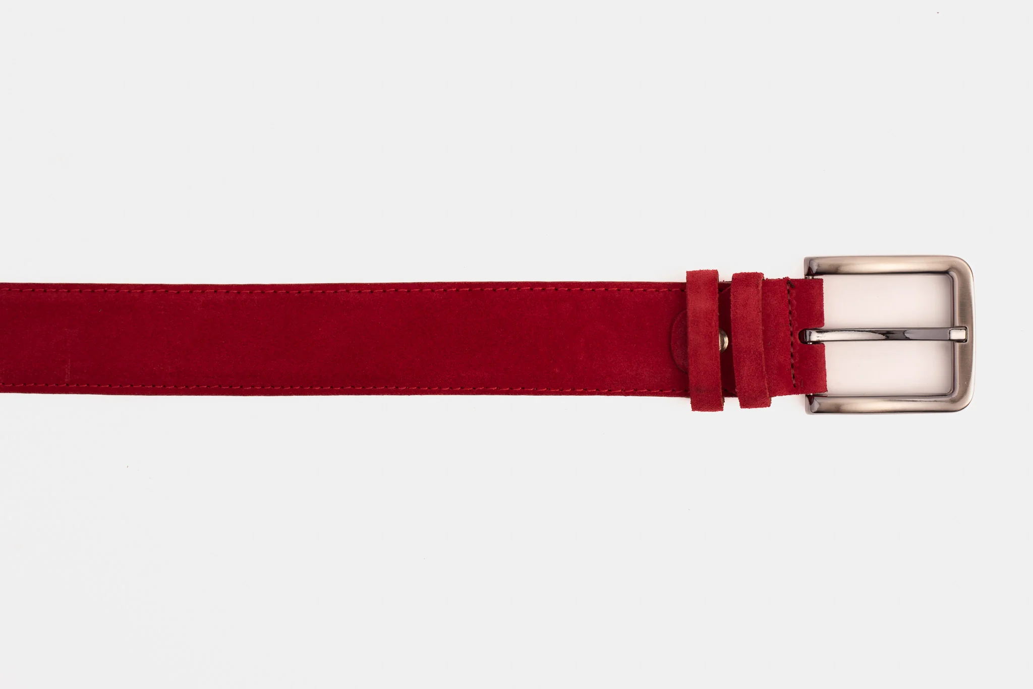 The Bari Red Suede Leather Belt - Image 4