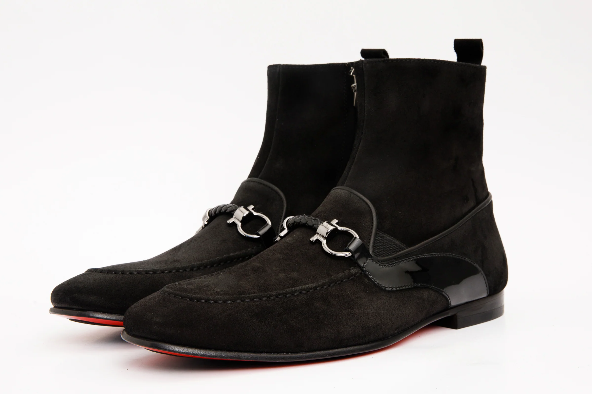 The Baron Black Suede Bit Zip-Up Dress Men Boot Final Sale! - Image 3