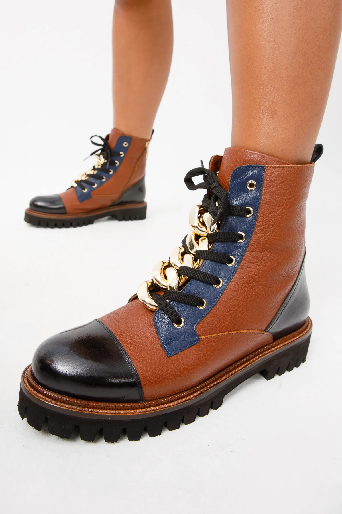 The Belgrad Brown Leather Lace-Up Ankle Women Boot With a Side Zipper Final Sale! - Image 8