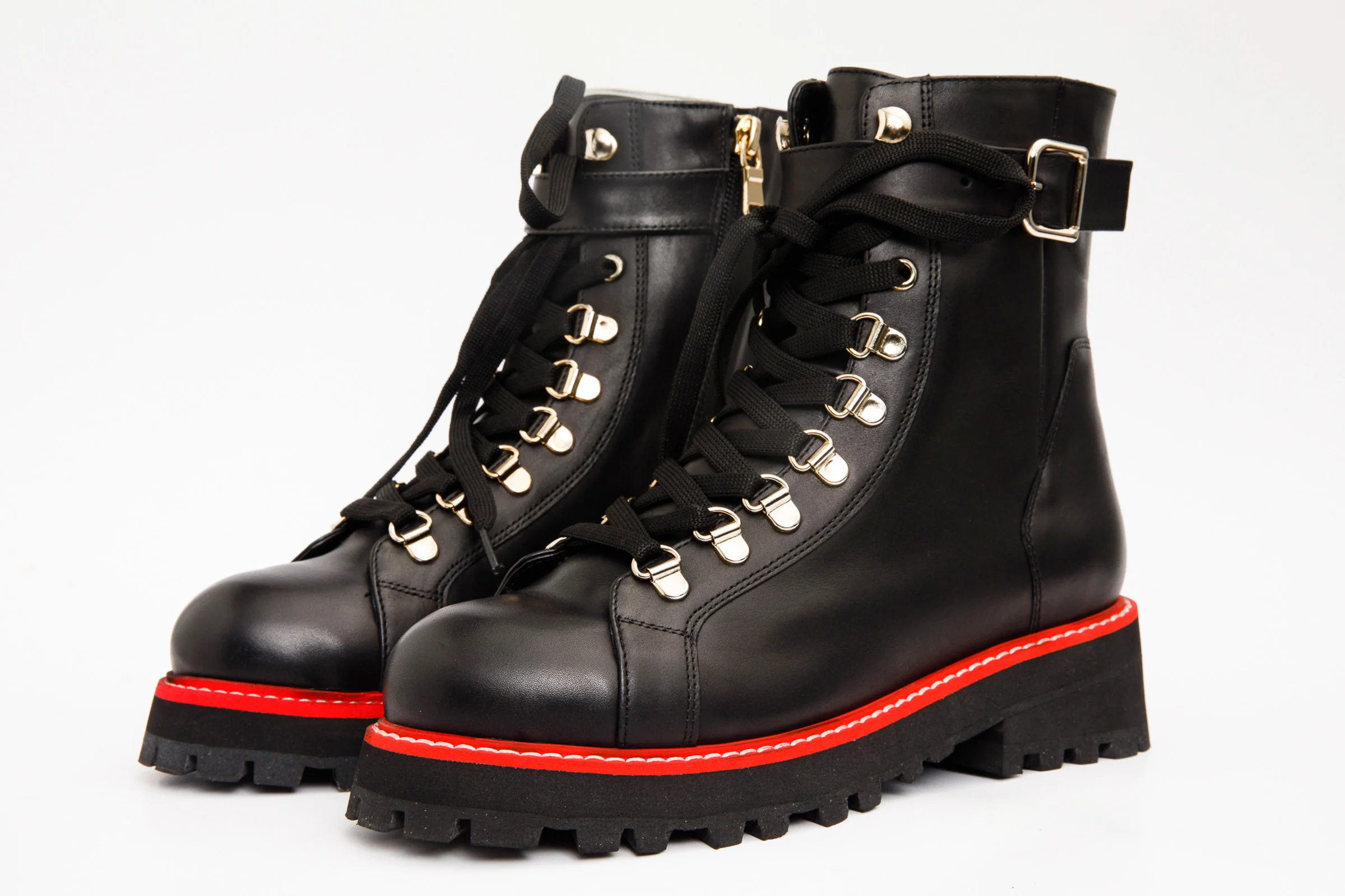 The Belgrano Black Leather Lace-Up Ankle Women Boot With a Side Zipper - Image 3