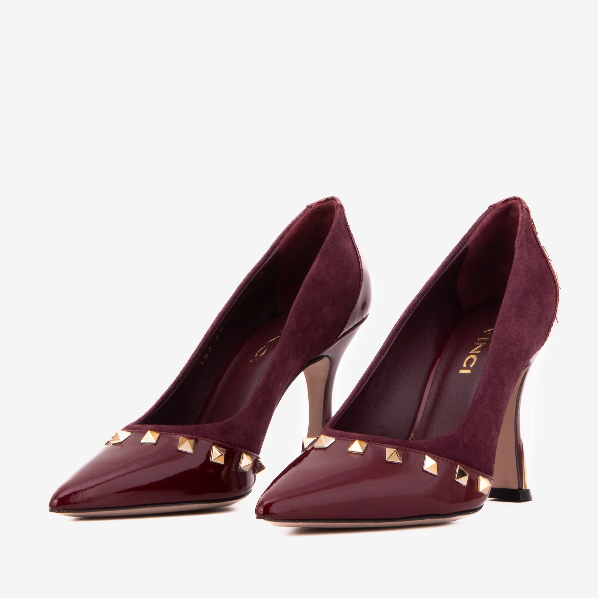 The Bella Vita Studded Burgundy Leather Pump Women Shoe - Image 2