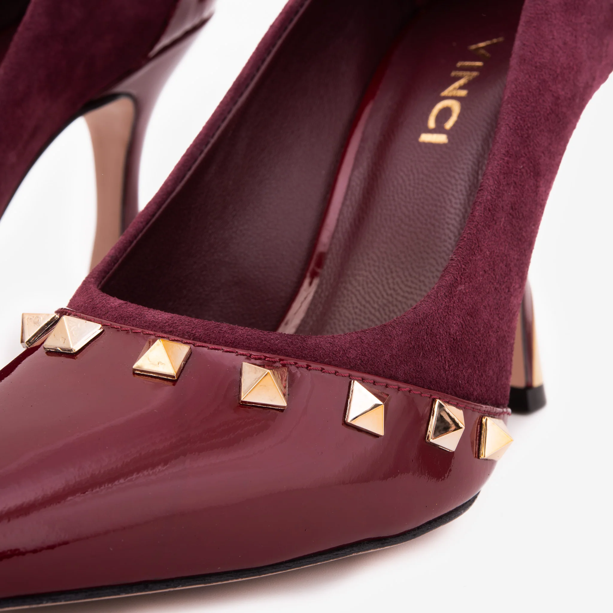 The Bella Vita Studded Burgundy Leather Pump Women Shoe - Image 3