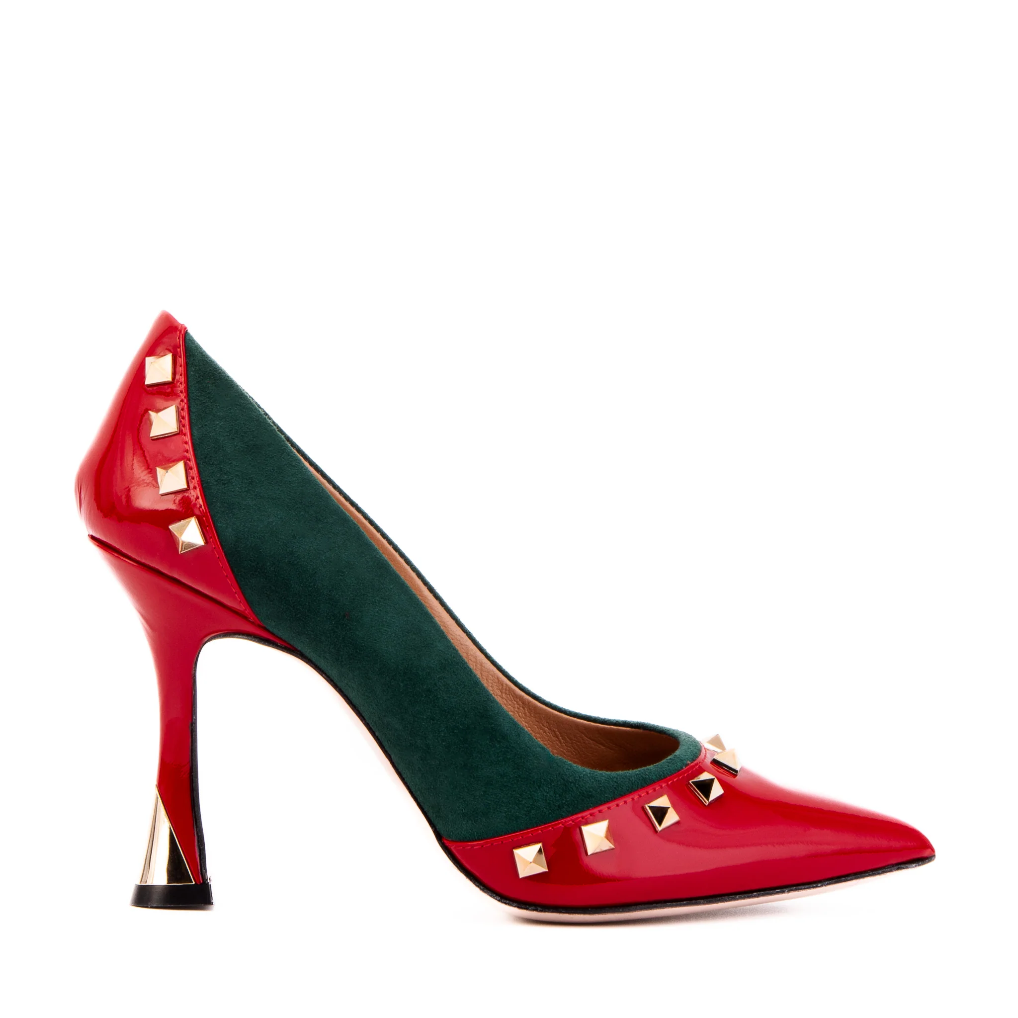 The Bella Vita Studded Red & Green Leather Pump Women Shoe - Image 2