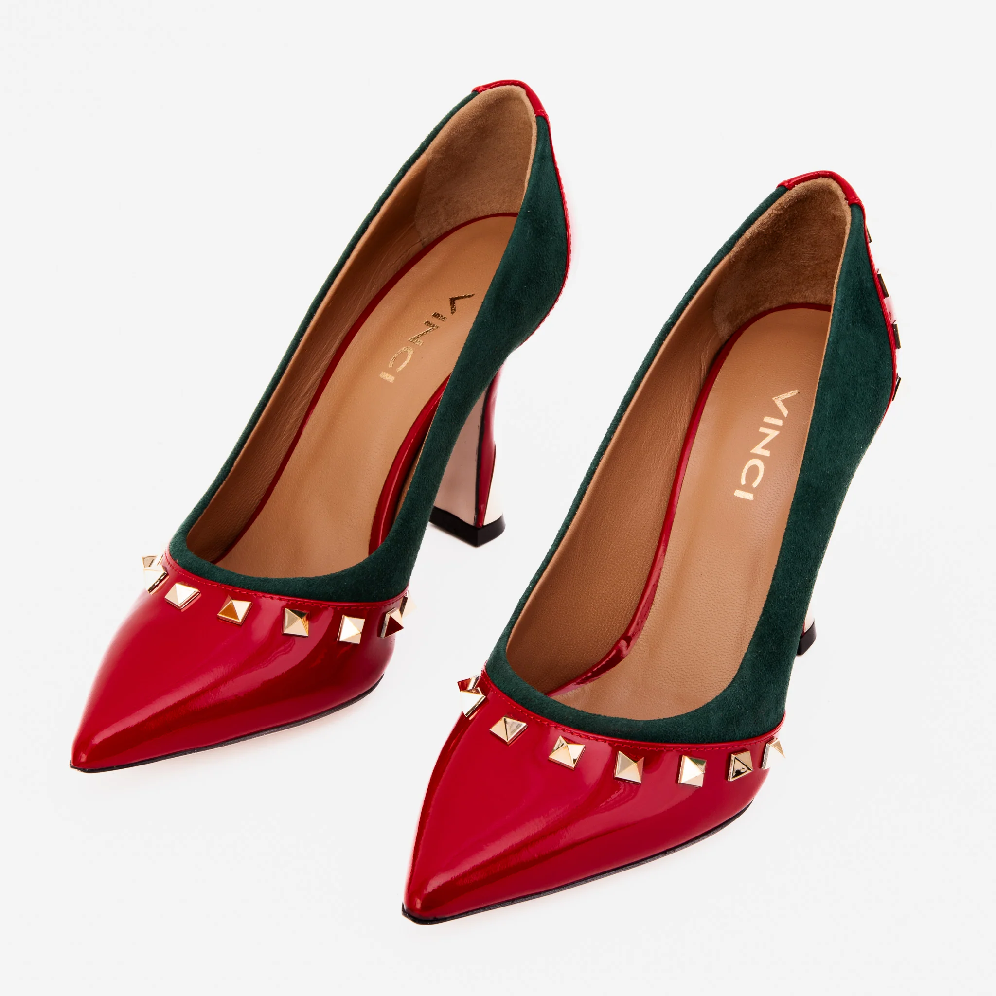 The Bella Vita Studded Red & Green Leather Pump Women Shoe - Image 5