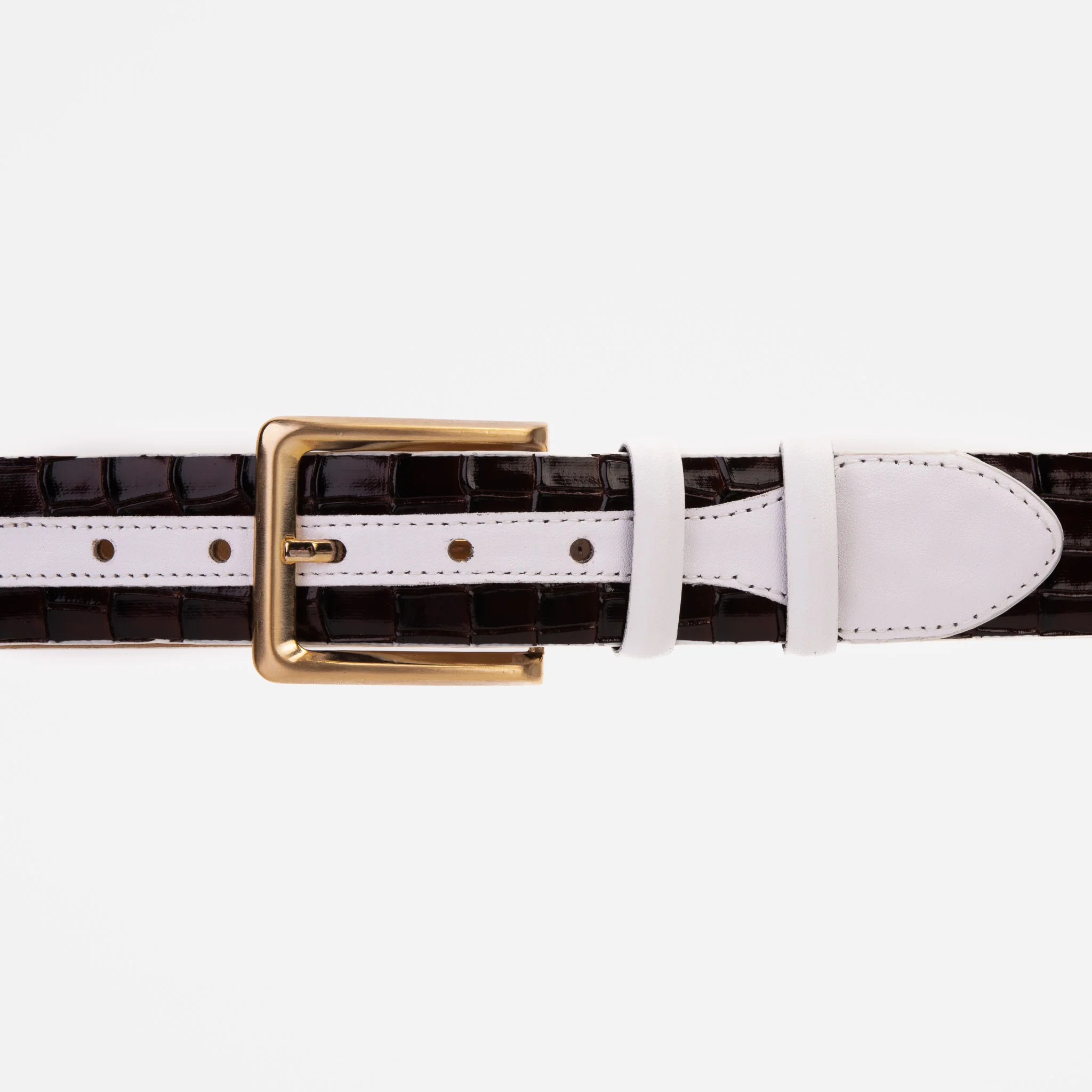 The Bellagio Brown & White Leather Belt - Image 2