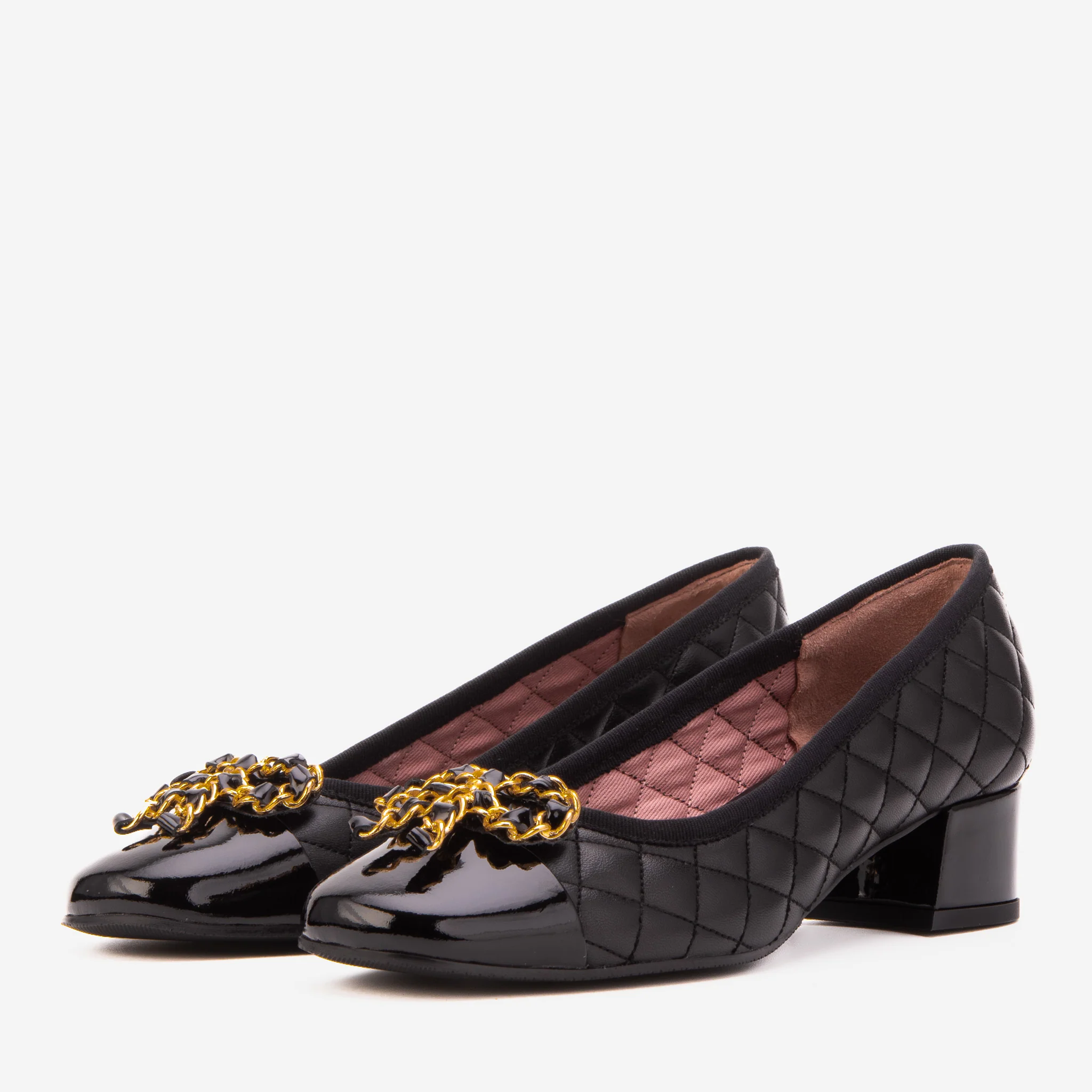 The Bellarose Black Quilted Leather Women Heel - Image 2