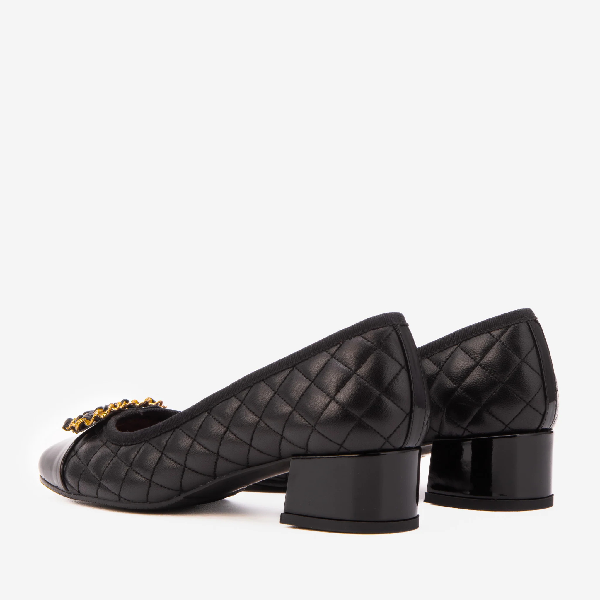 The Bellarose Black Quilted Leather Women Heel - Image 4