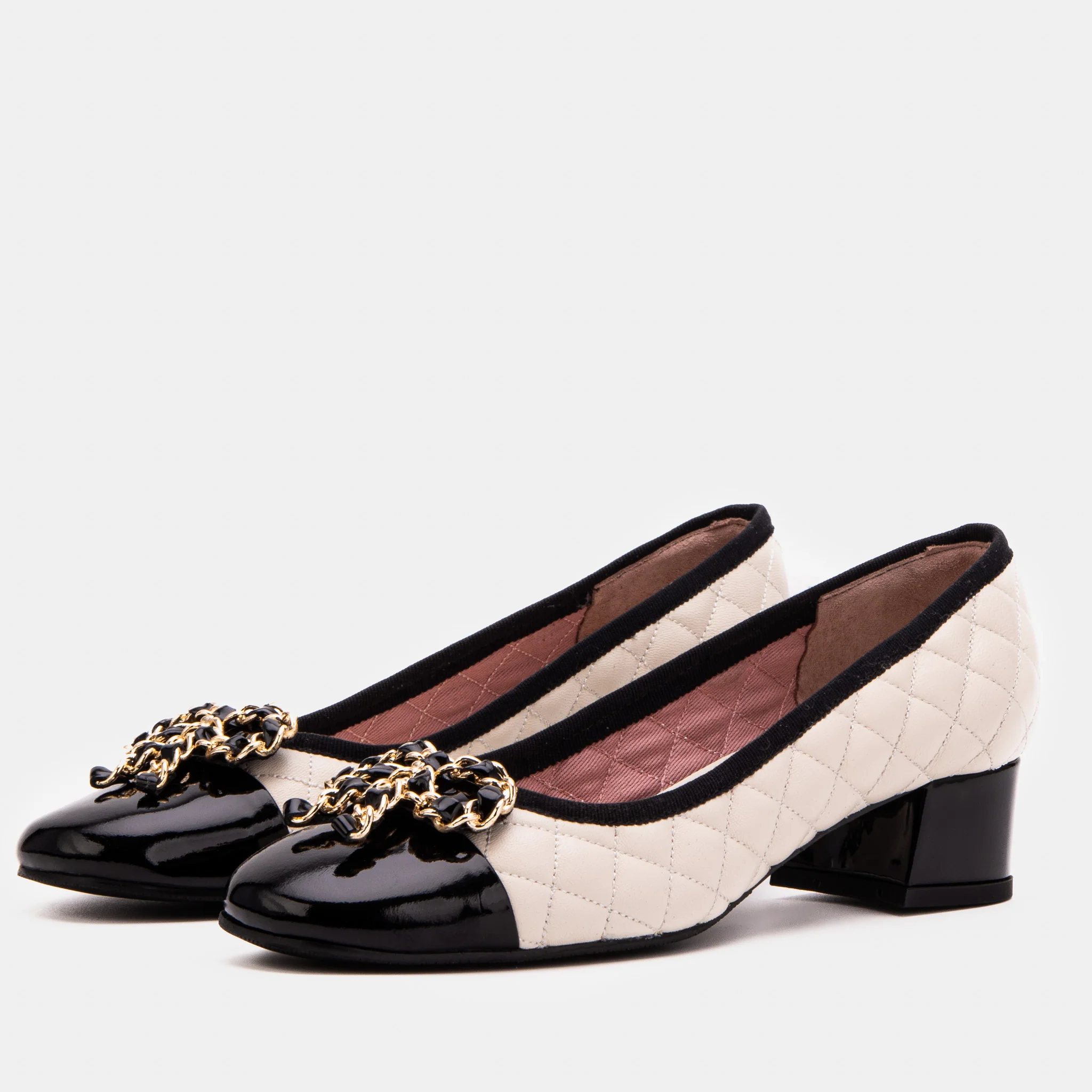 The Bellarose Ivory Quilted Leather Women Heel - Image 2
