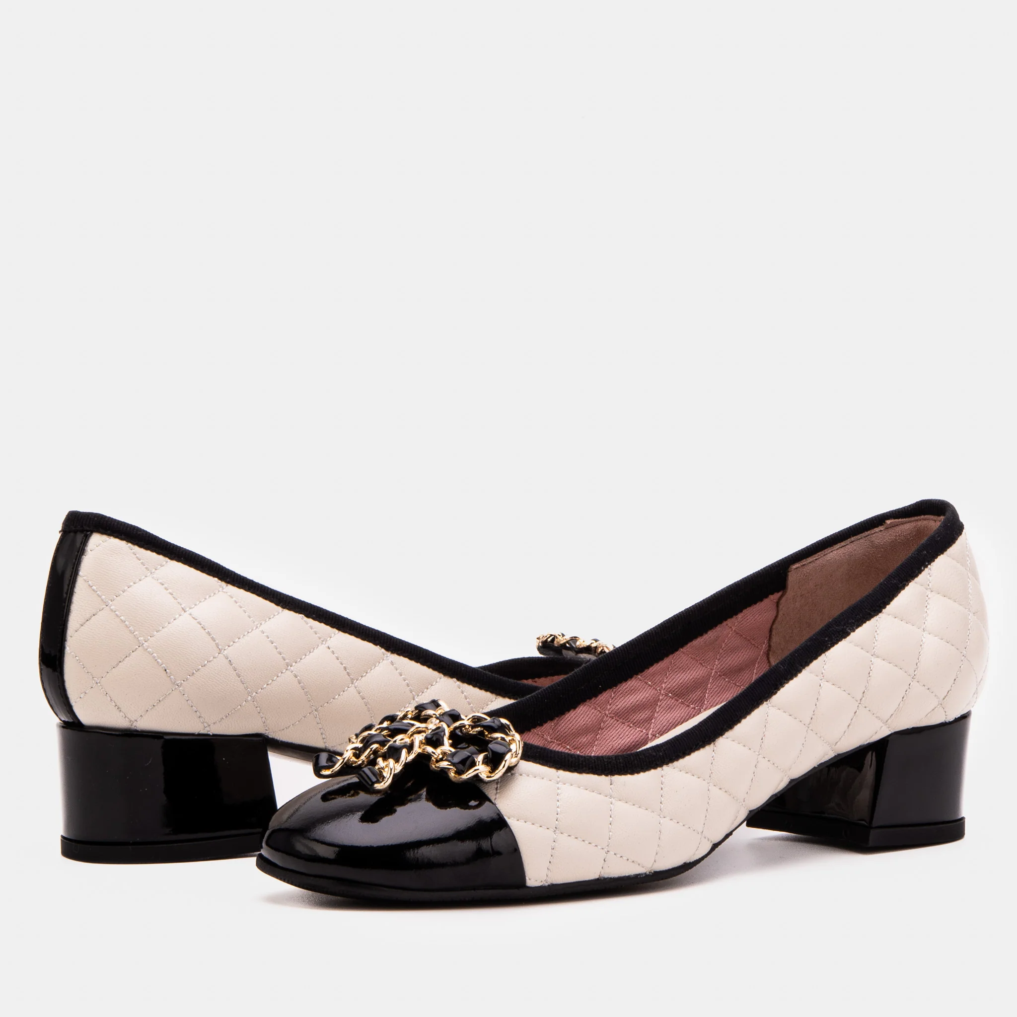 The Bellarose Ivory Quilted Leather Women Heel - Image 5